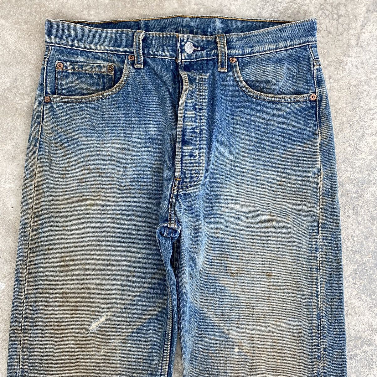 Levi's Vintage 90’s Levis 501 Mud Washed Ripped Denim Jeans Size US 32 / EU 48 - 8 Thumbnail