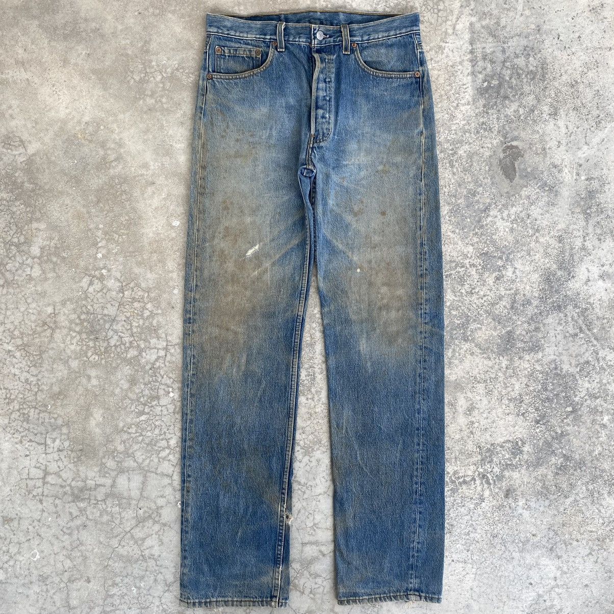 Levi's Vintage 90’s Levis 501 Mud Washed Ripped Denim Jeans Size US 32 / EU 48 - 1 Thumbnail