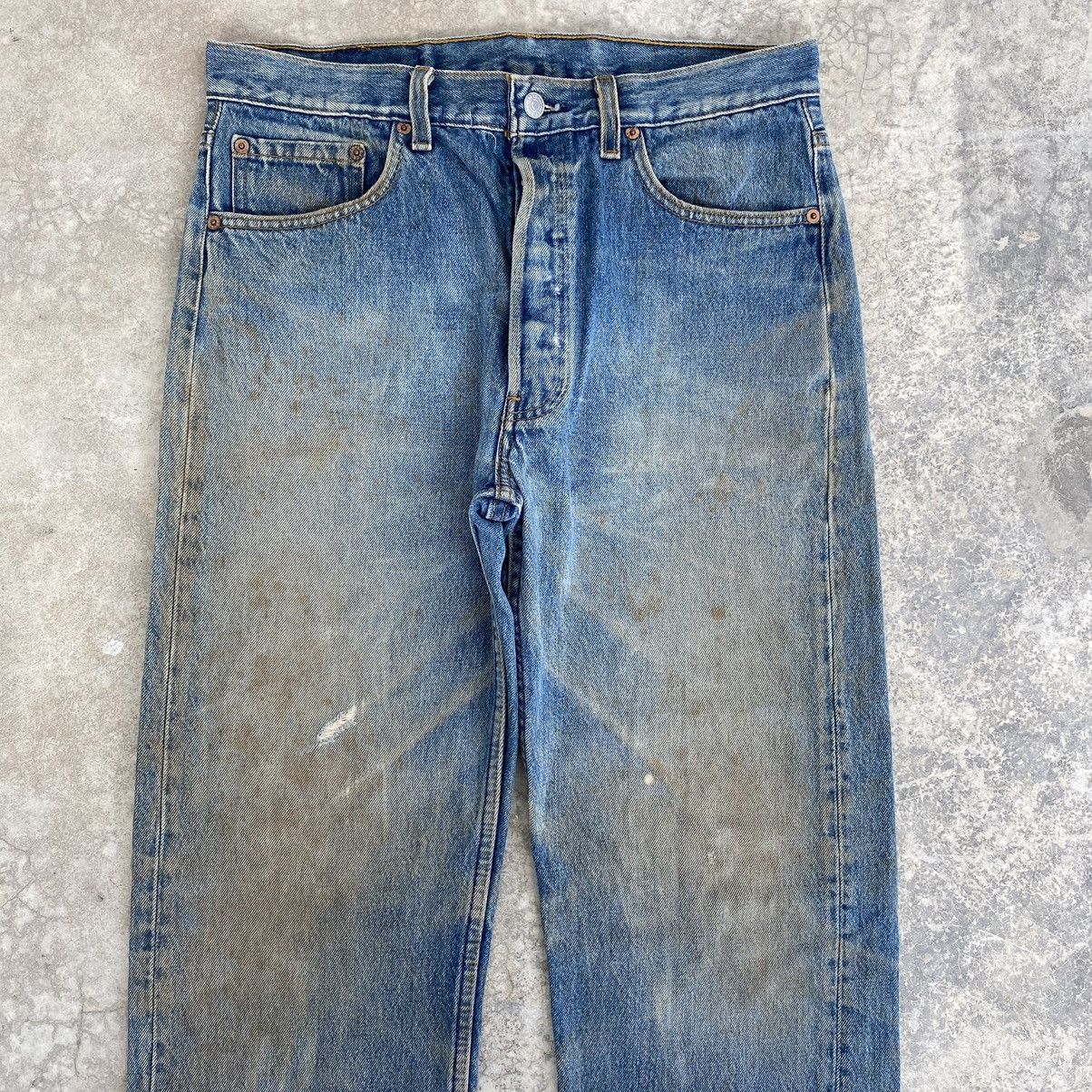 Levi's Vintage 90’s Levis 501 Mud Washed Ripped Denim Jeans Size US 32 / EU 48 - 3 Thumbnail