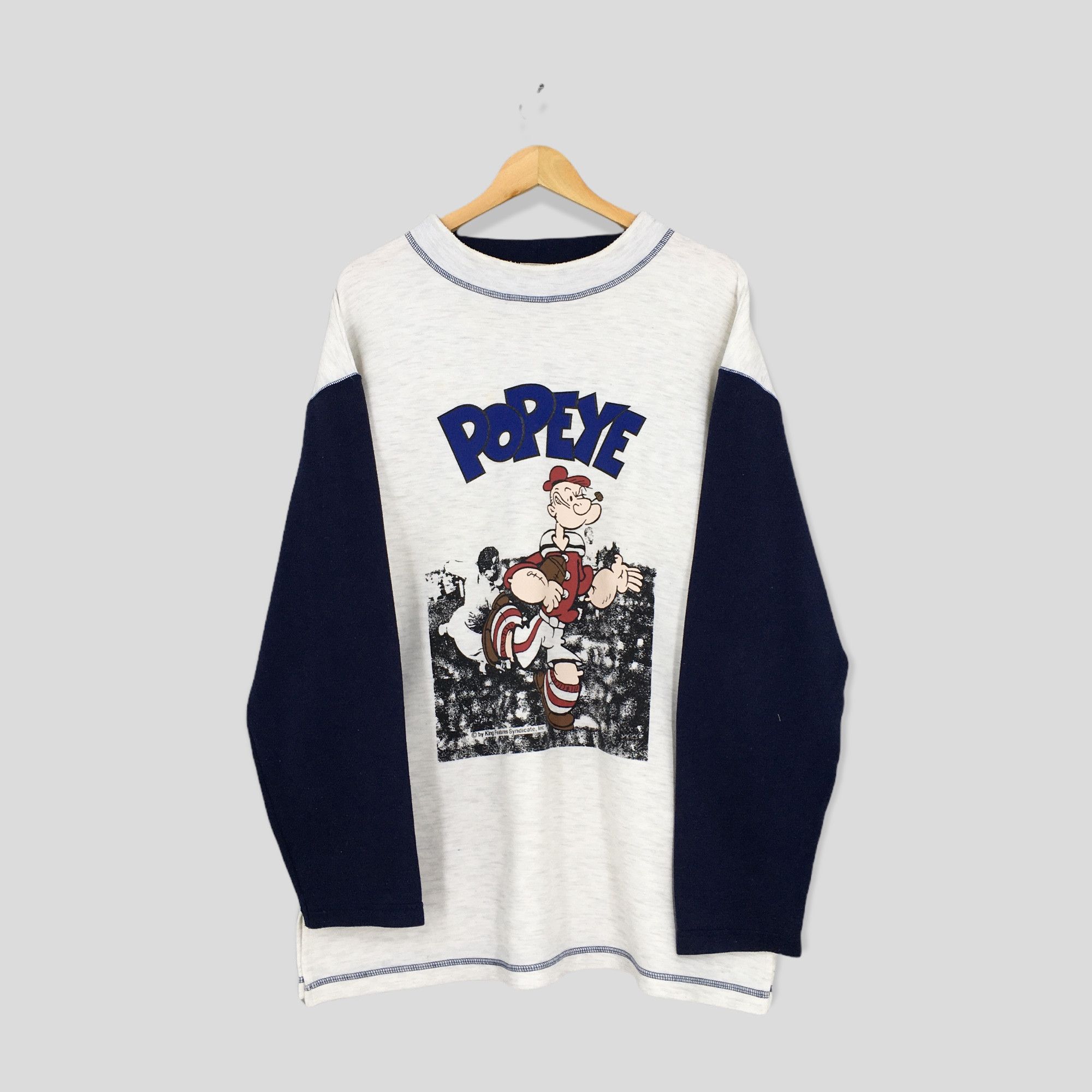 Popeye Patched Vintage Green Sweatshirt