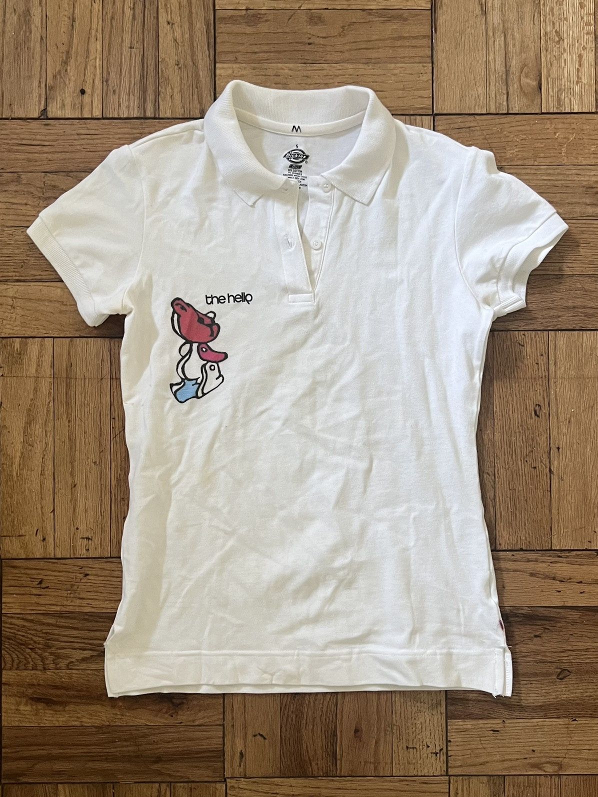 image of Band Tees The Hellp 1/1 Bear Polo in White, Men's (Size Small)