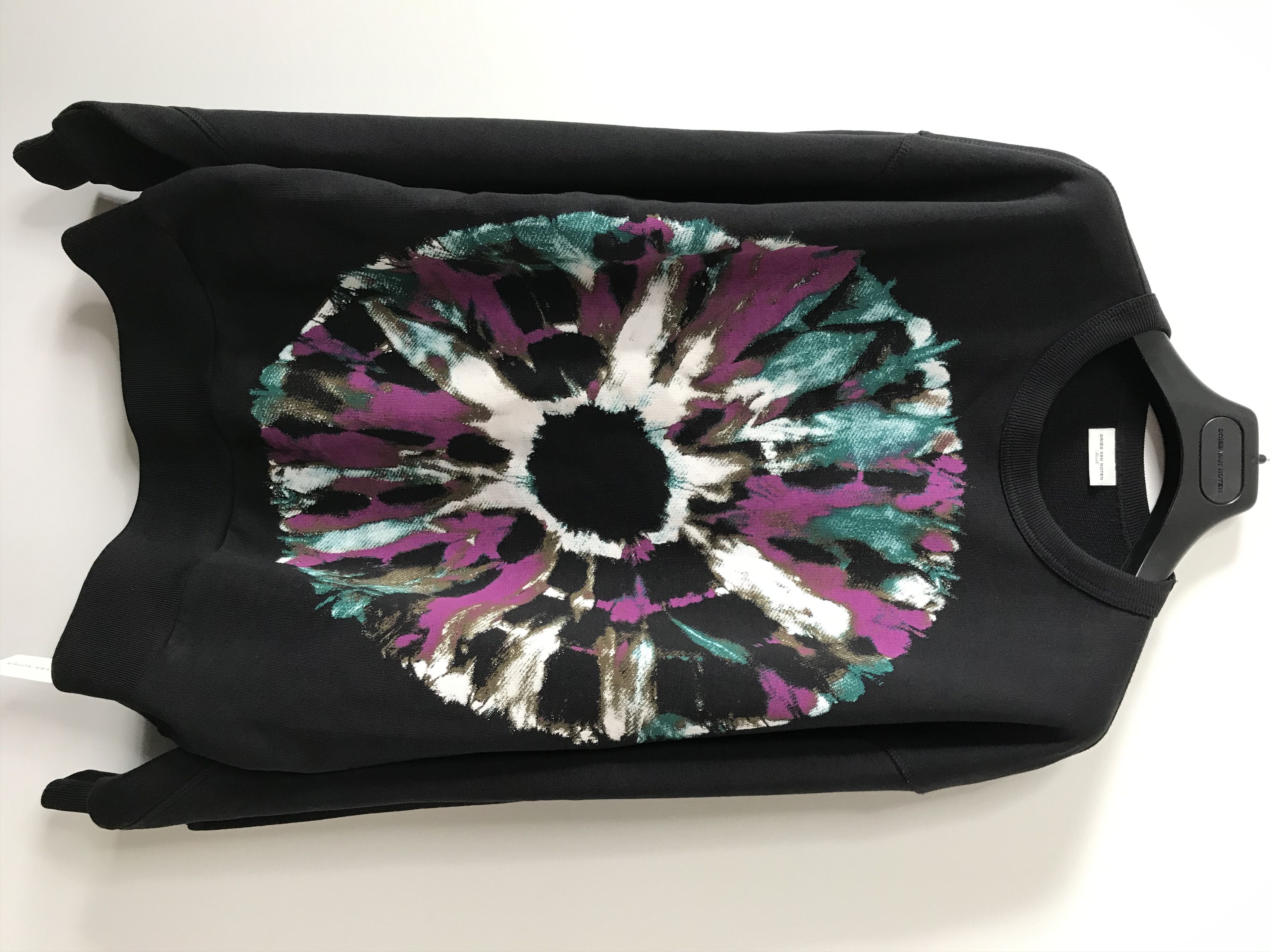 image of Dries Van Noten Relaxed Fit Hearst Tie Dye Sweatshirt Fw19 in Black, Men's (Size Small)