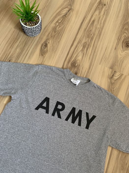 Vintage Single Stitch Army T Shirt Grey