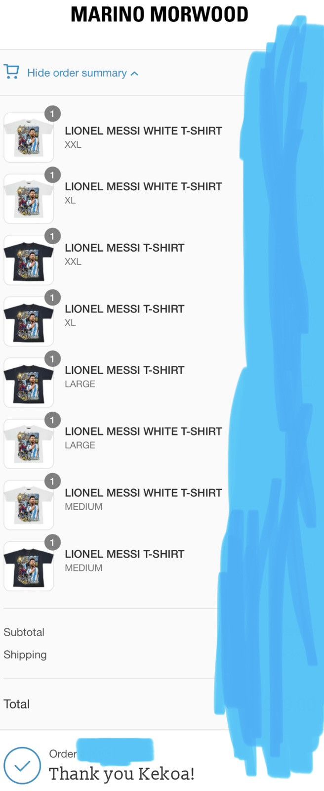 Marino Morwood LAST DROP EVER EVER Marino Morwood Lionel Messi T-Shirt Size US XL / EU 56 / 4 - 9 Thumbnail