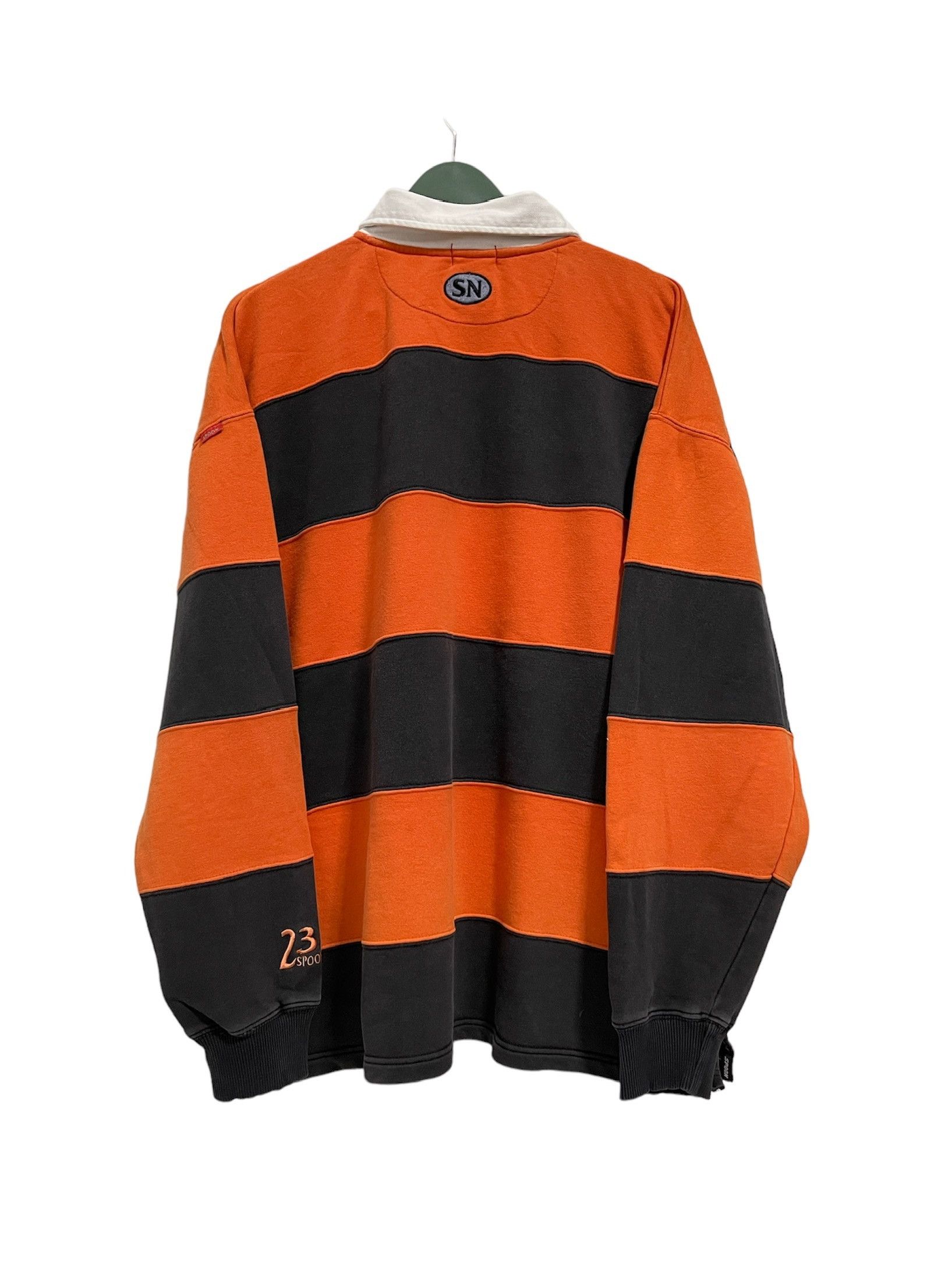 Spoon × Vintage Vintage Spoon Numbering Mini Logo Half Button Striped Polos Size US XL / EU 56 / 4 - 6 Thumbnail