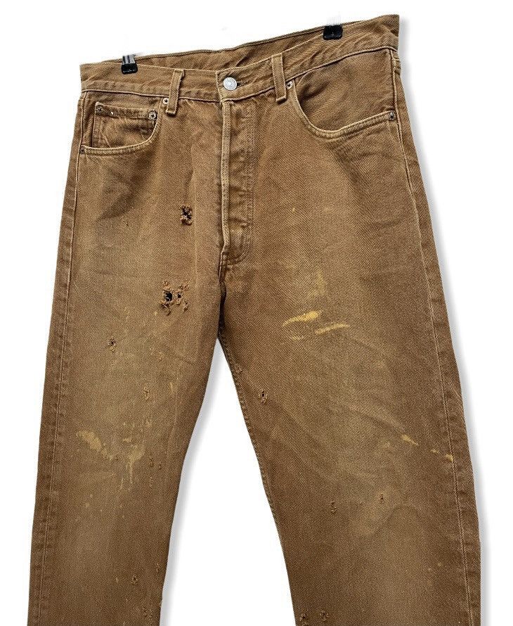 Levi's Vintage Clothing 🔥DOPE Vintage 90’s💥LEVI’S 501 USA Brown Distressed Denim Size US 31 - 4 Thumbnail