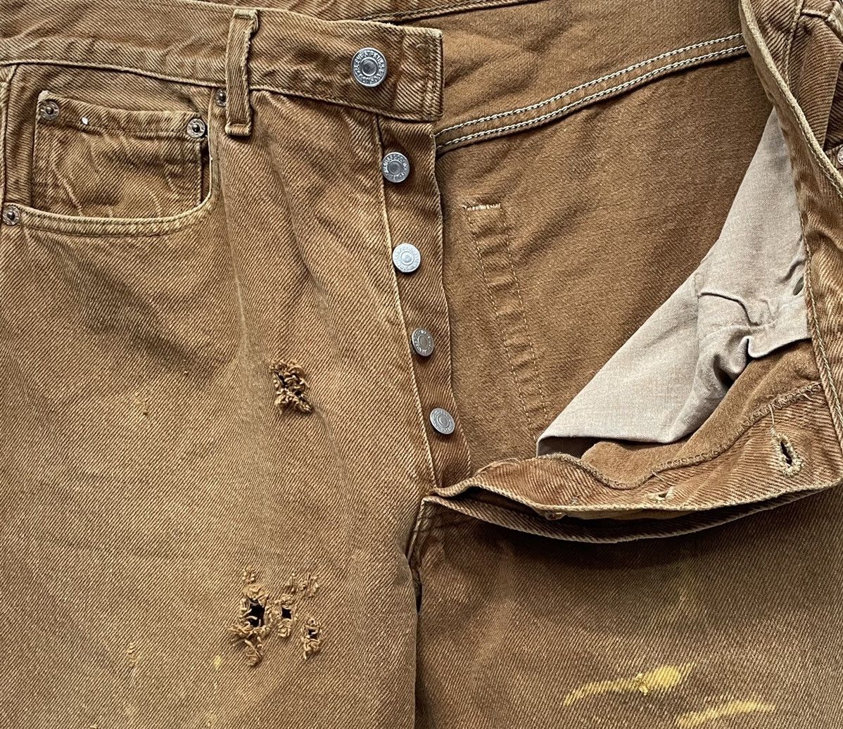 Levi's Vintage Clothing 🔥DOPE Vintage 90’s💥LEVI’S 501 USA Brown Distressed Denim Size US 31 - 3 Thumbnail