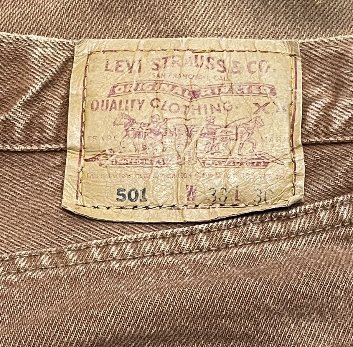 Levi's Vintage Clothing 🔥DOPE Vintage 90’s💥LEVI’S 501 USA Brown Distressed Denim Size US 31 - 12 Thumbnail