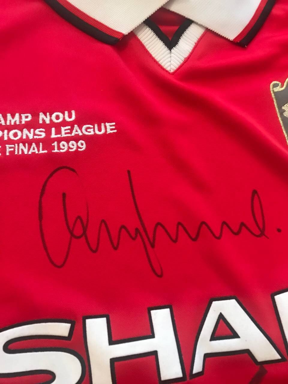 Vintage Manchester United Vtg Ryan Giggs Garry Neville Signed Jersey Size US L / EU 52-54 / 3 - 6 Thumbnail