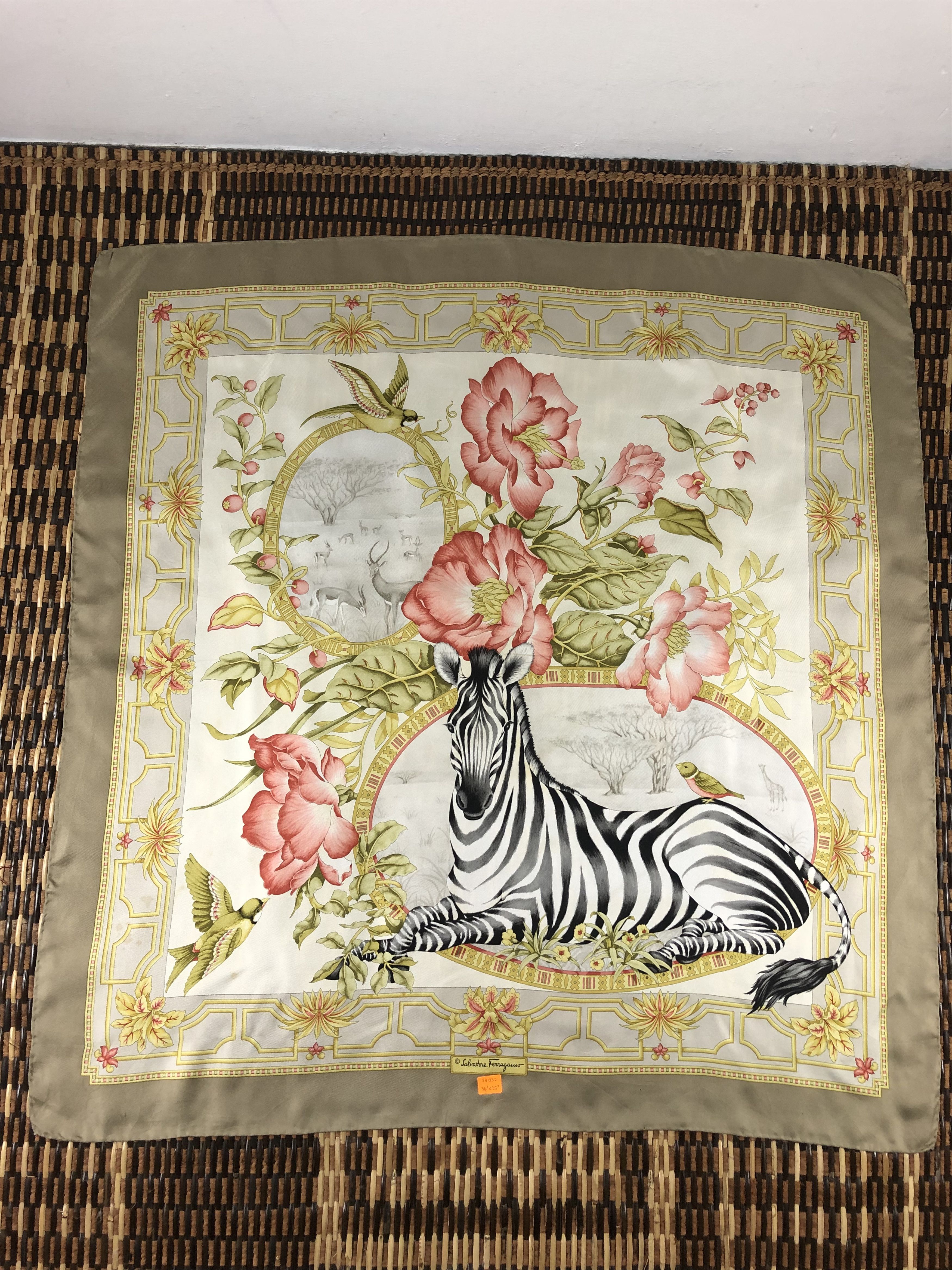 Vintage Vintage Salvatore Ferragamo Silk Scarf Size ONE SIZE - 3 Thumbnail