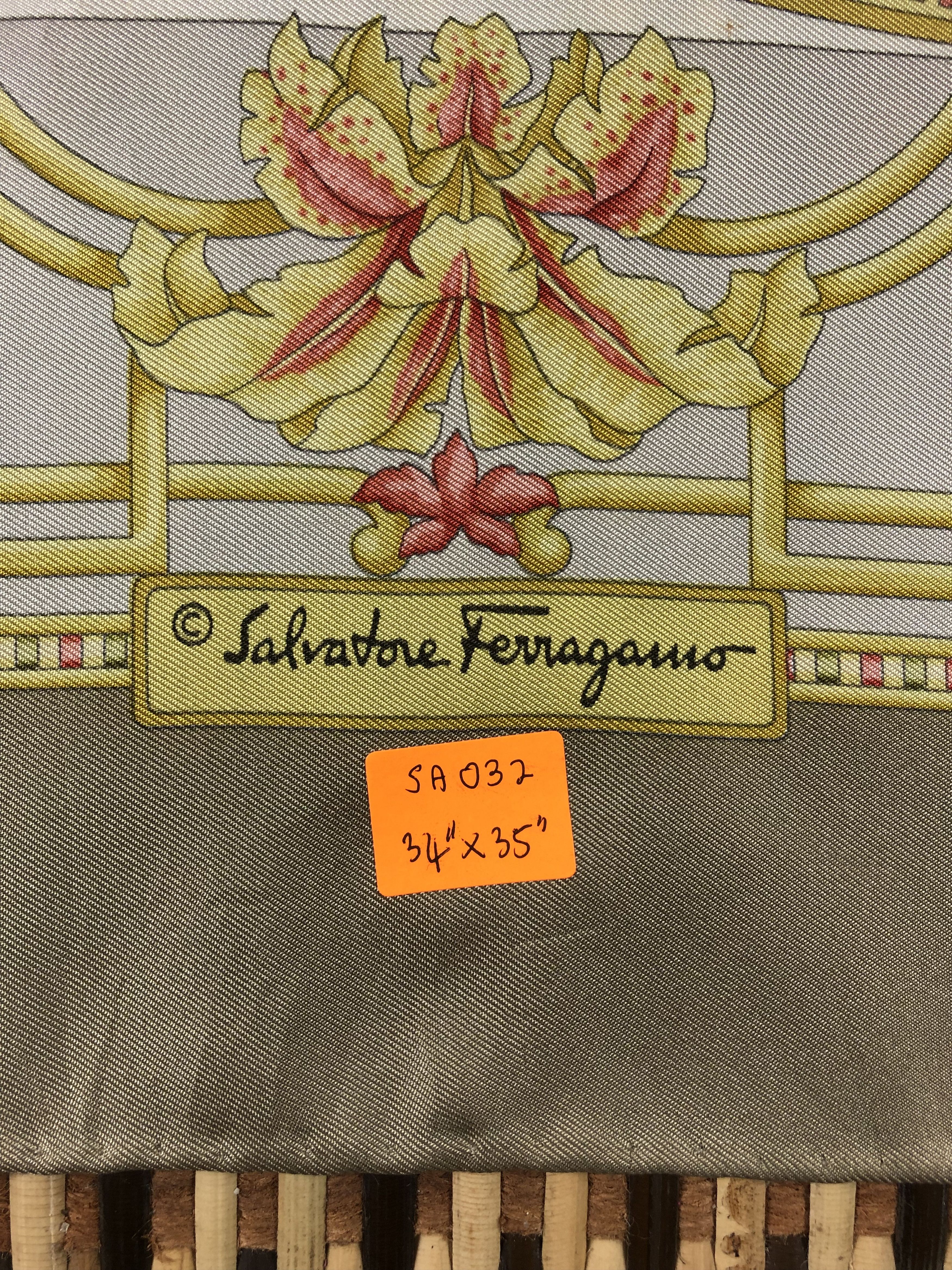 Vintage Vintage Salvatore Ferragamo Silk Scarf Size ONE SIZE - 5 Thumbnail