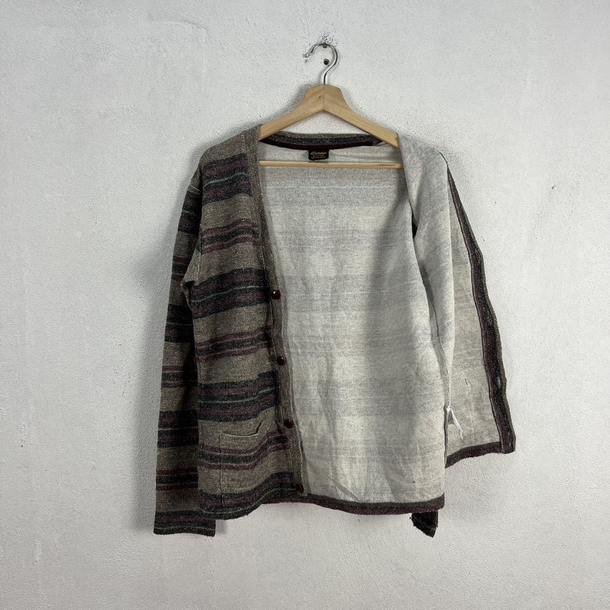 Japanese Brand VINTAGE SLAP SHOT STRIPED CARDIGAN MADE IN JAPAN Size US M / EU 48-50 / 2 - 10 Thumbnail