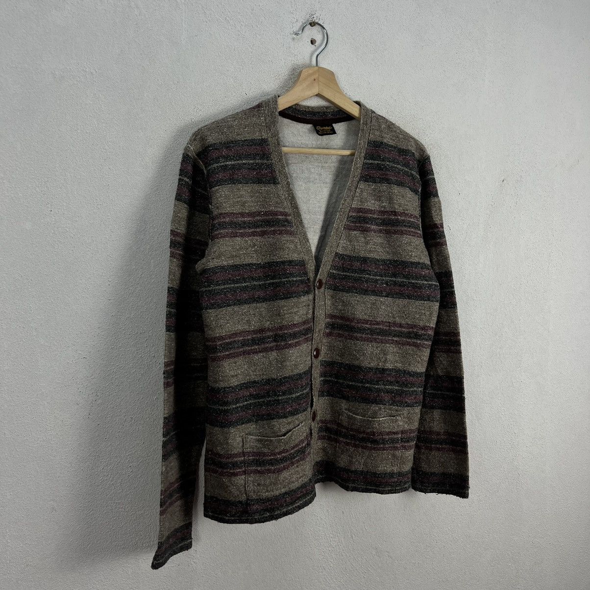 Japanese Brand VINTAGE SLAP SHOT STRIPED CARDIGAN MADE IN JAPAN Size US M / EU 48-50 / 2 - 4 Thumbnail