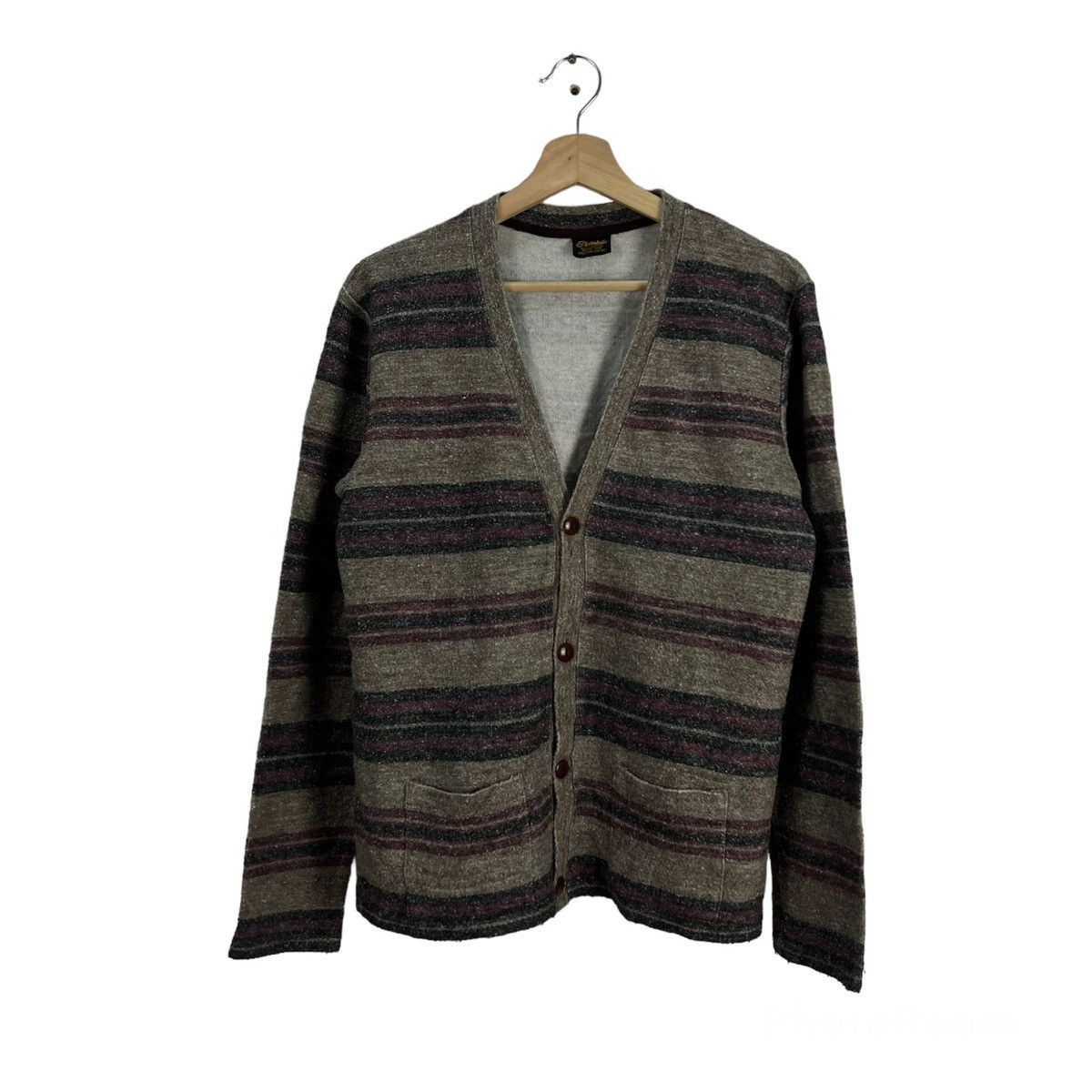 Japanese Brand VINTAGE SLAP SHOT STRIPED CARDIGAN MADE IN JAPAN Size US M / EU 48-50 / 2 - 1 Thumbnail