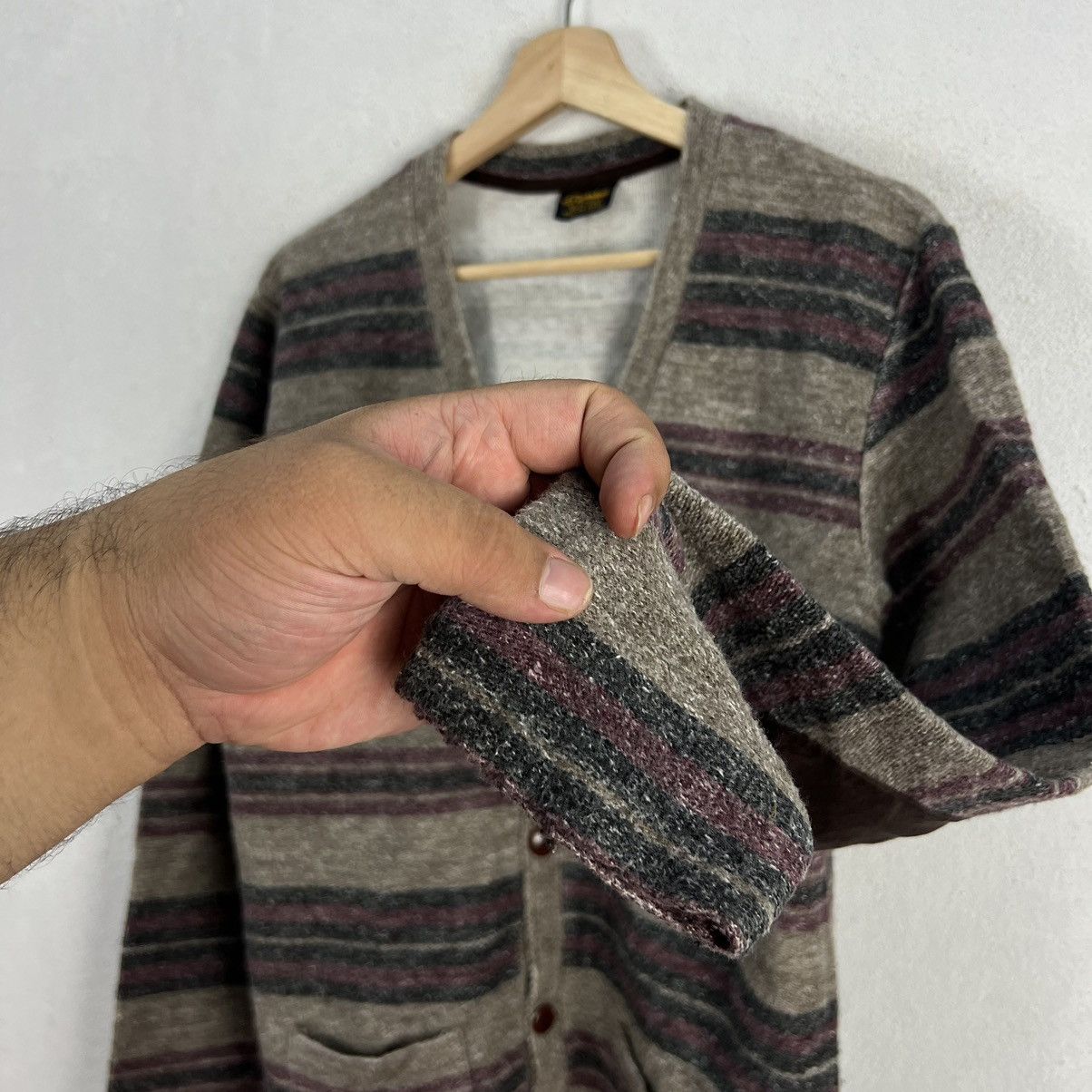 Japanese Brand VINTAGE SLAP SHOT STRIPED CARDIGAN MADE IN JAPAN Size US M / EU 48-50 / 2 - 6 Thumbnail