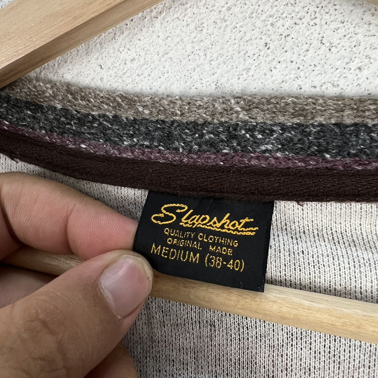 Japanese Brand VINTAGE SLAP SHOT STRIPED CARDIGAN MADE IN JAPAN Size US M / EU 48-50 / 2 - 11 Thumbnail