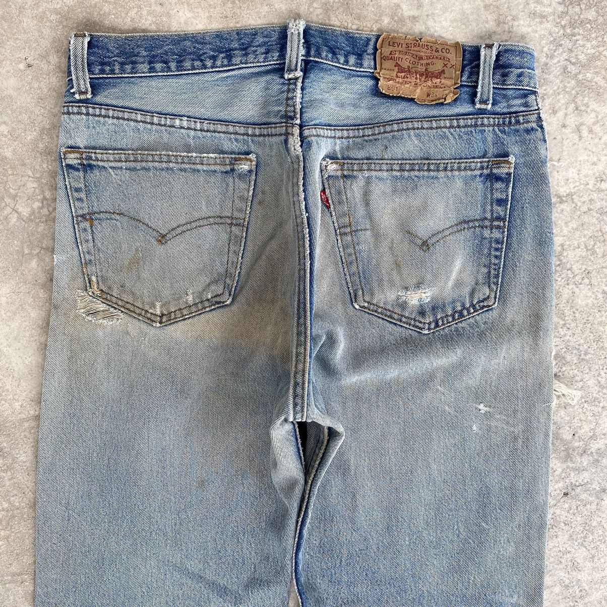 Levi's Thrashed! Vintage 90’s Levis 501 Distressed Jeans Size US 32 / EU 48 - 21 Thumbnail