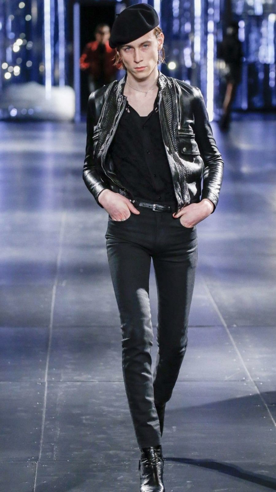 Saint Laurent Paris Saint Laurent Hedi Slimane leather jacket. 54/L ...