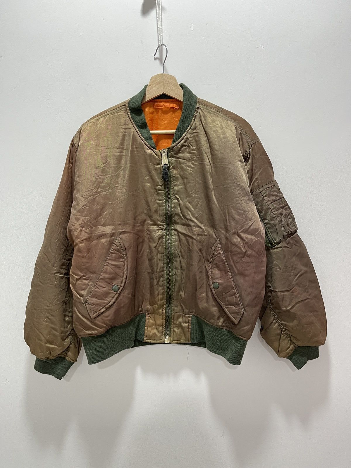 VINTAGE USAF FLYERS MA-1 PHANTOM MILITARY BOMBER JACKET