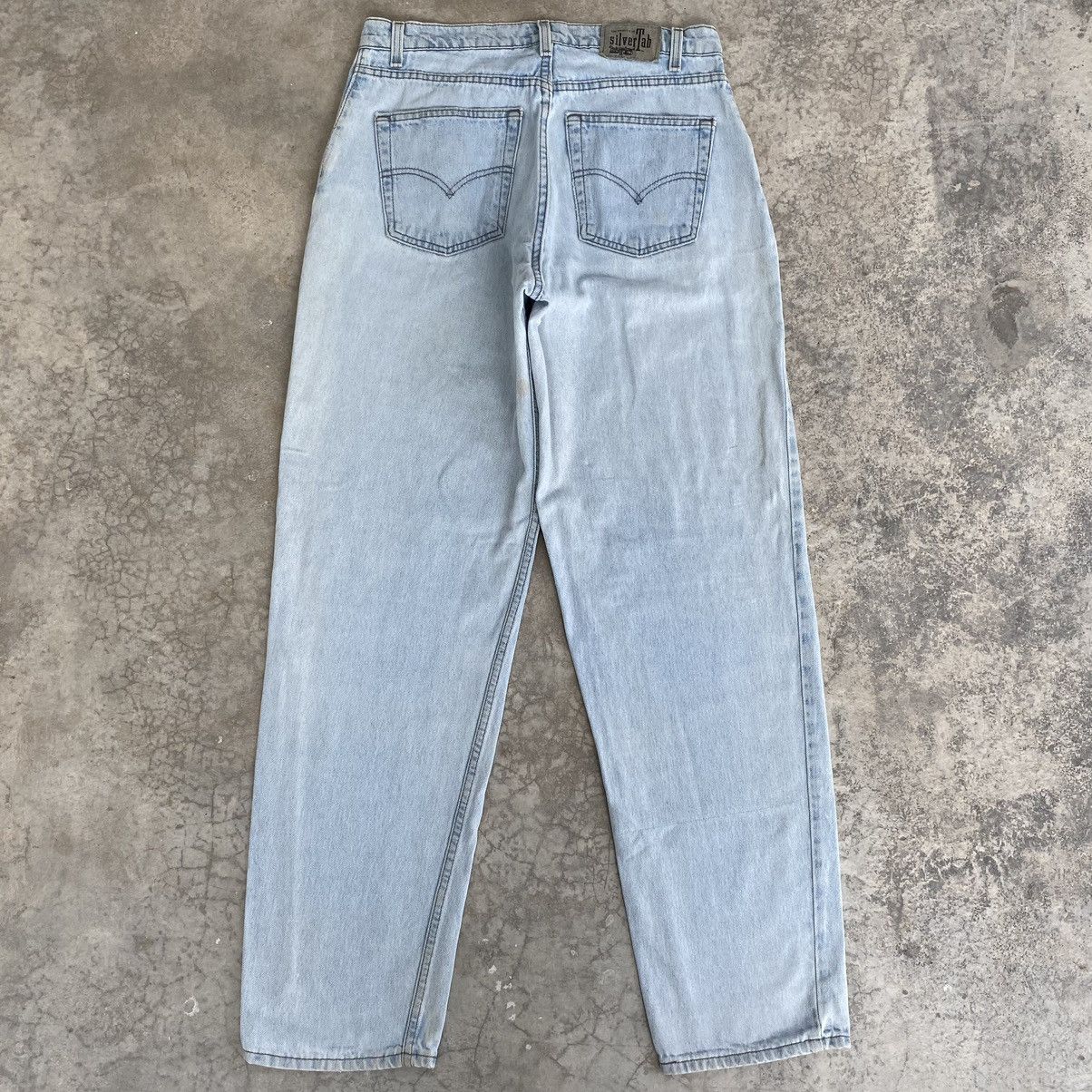 Levi's VTG 1996 Levis Silvertab Light Blue Loose Dirty Denim Jeans Size US 34 / EU 50 - 12 Thumbnail