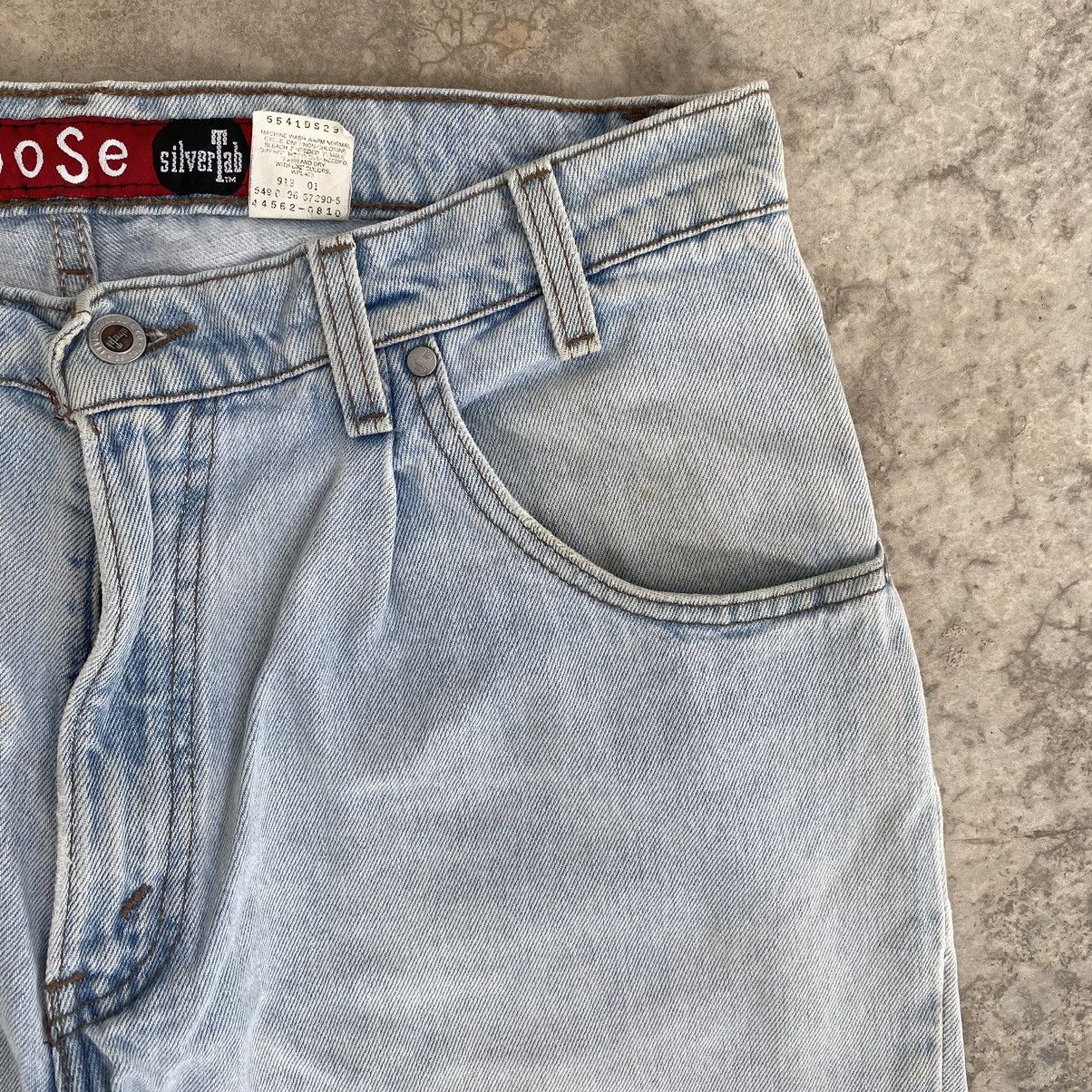 Levi's VTG 1996 Levis Silvertab Light Blue Loose Dirty Denim Jeans Size US 34 / EU 50 - 8 Thumbnail