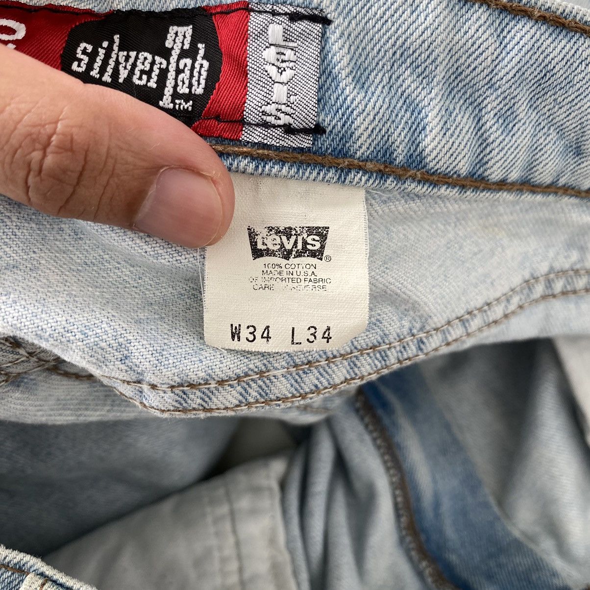 Levi's VTG 1996 Levis Silvertab Light Blue Loose Dirty Denim Jeans Size US 34 / EU 50 - 22 Thumbnail