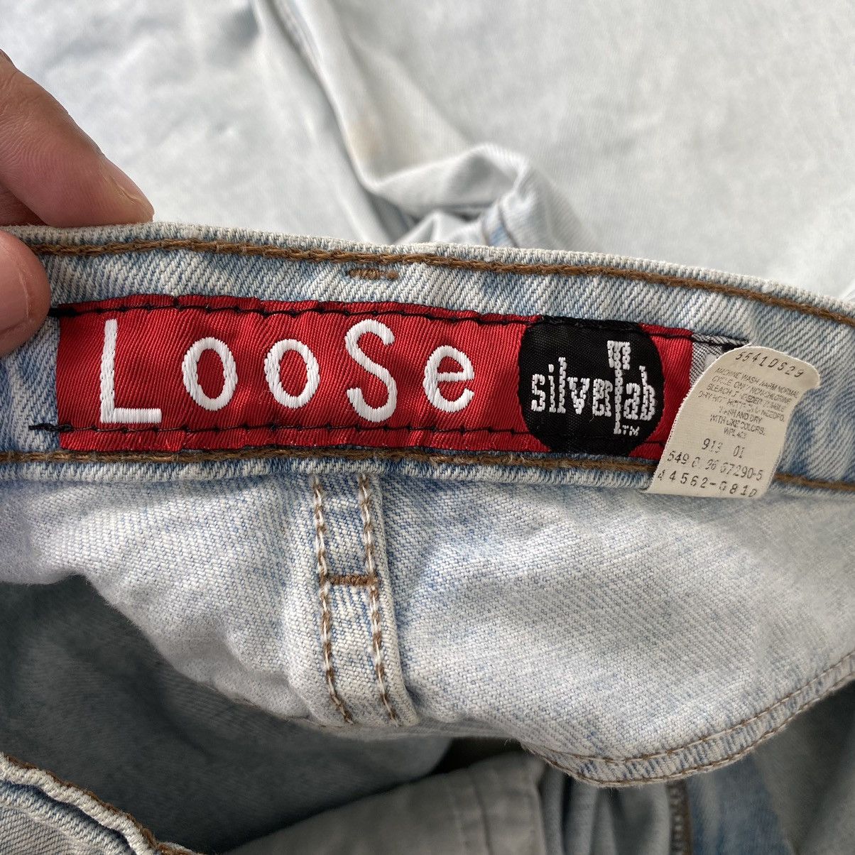 Levi's VTG 1996 Levis Silvertab Light Blue Loose Dirty Denim Jeans Size US 34 / EU 50 - 21 Thumbnail