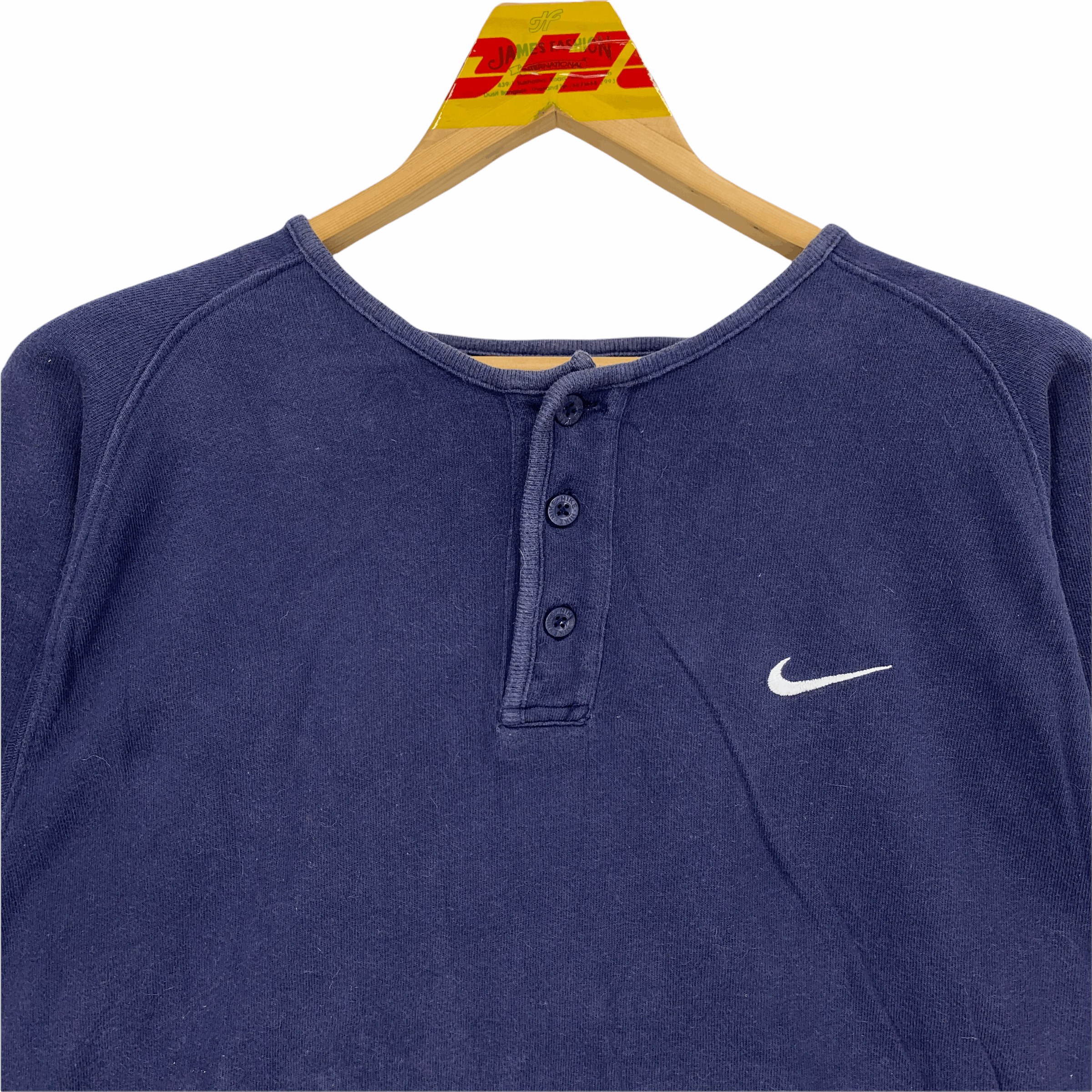 Nike Vintage 90's Nike Button T Shirt #3128-115 Size US M / EU 48-50 / 2 - 2 Thumbnail