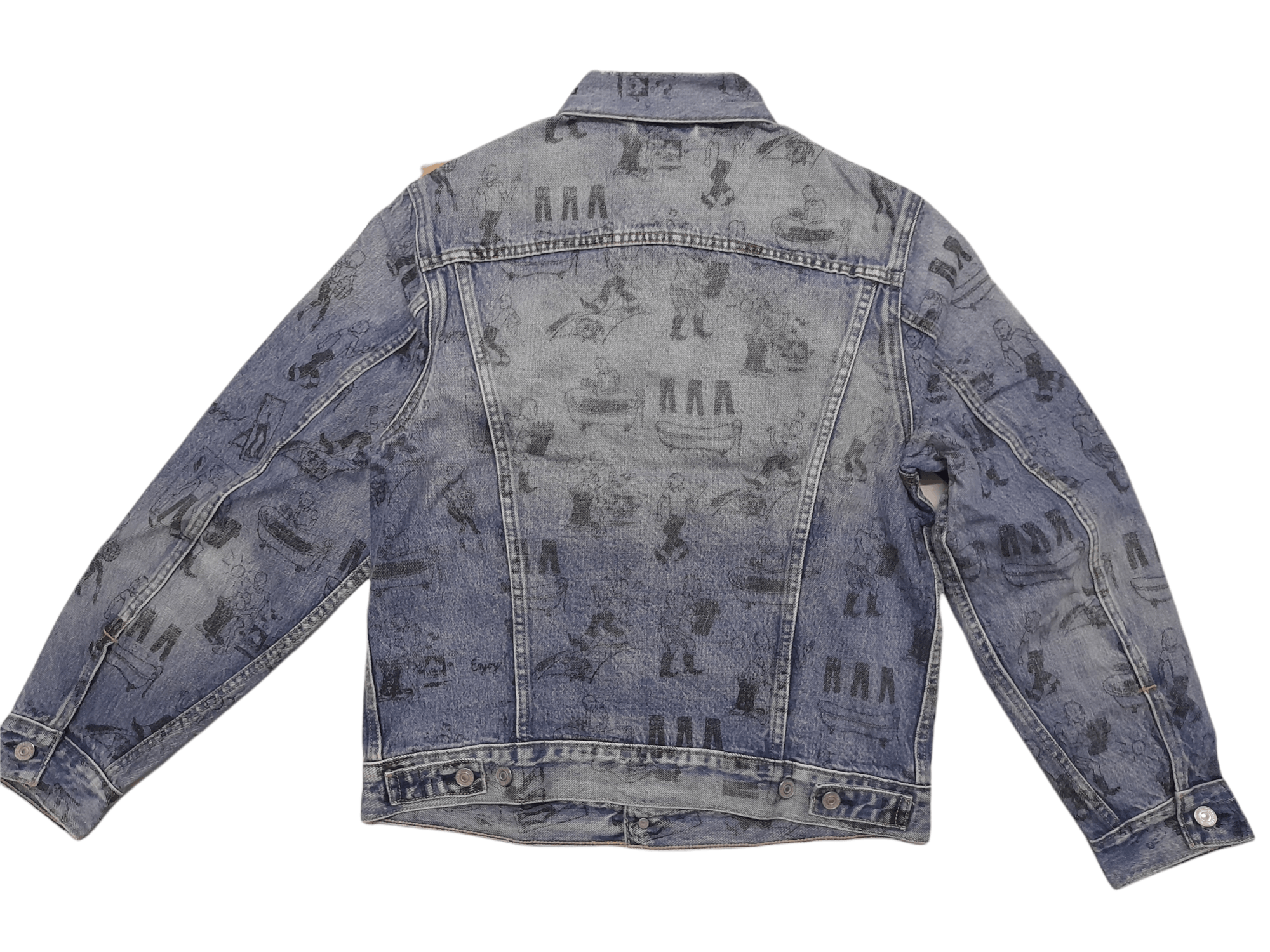 Levi's Levis R Distressed Trucker Denim (D772) Size US S / EU 44-46 / 1 - 7 Thumbnail