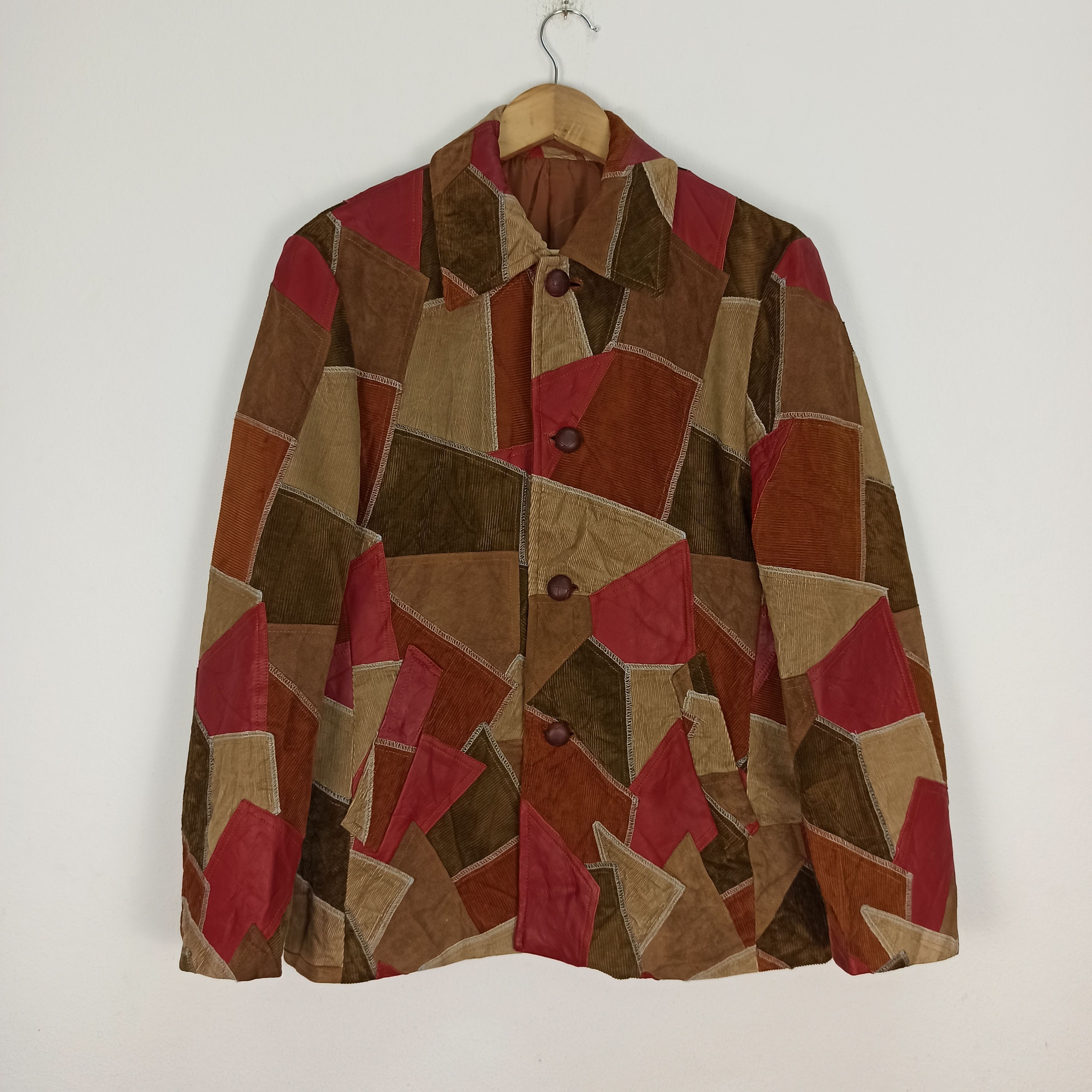 Rare Patrick Cox Wannabe Patchwork Corduroy Leather Jacket