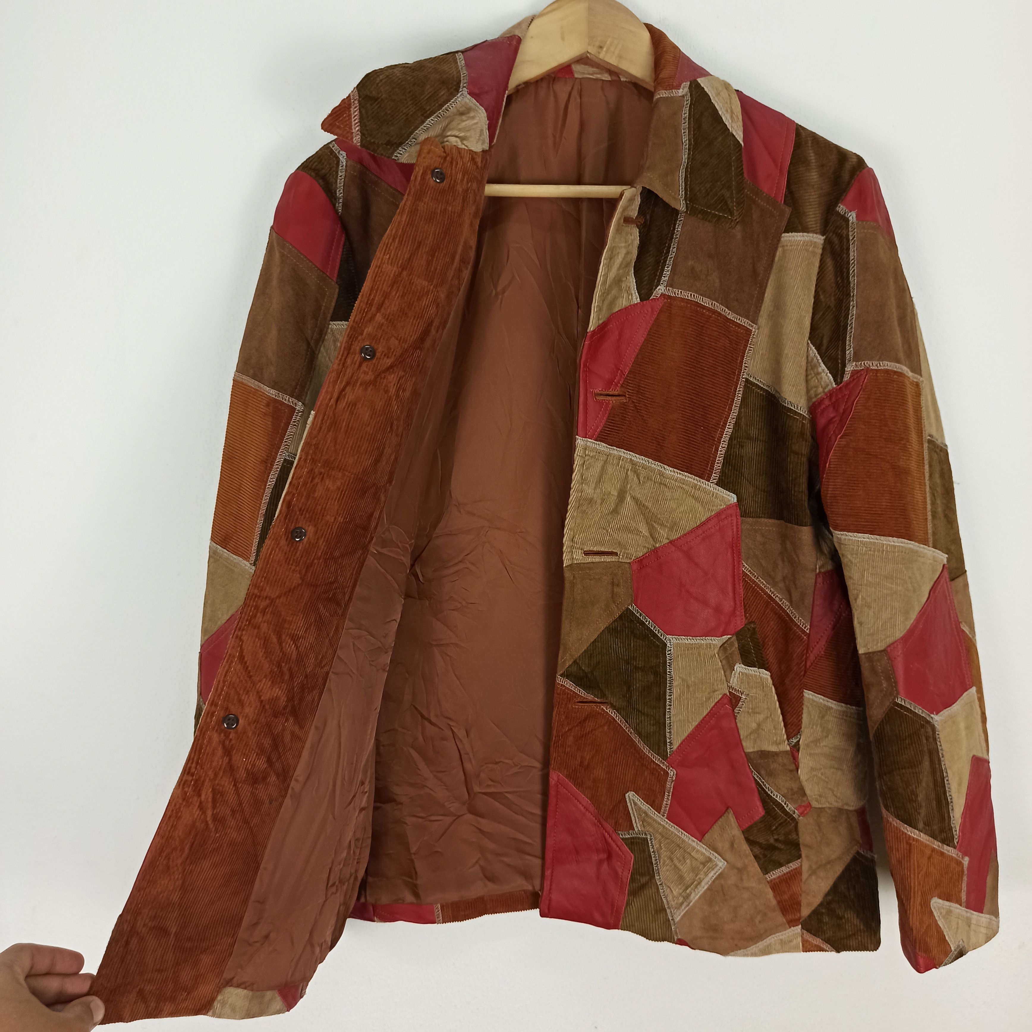 Japanese Brand Rare Patrick Cox Wannabe Patchwork Corduroy Leather Jacket Size US M / EU 48-50 / 2 - 5 Thumbnail