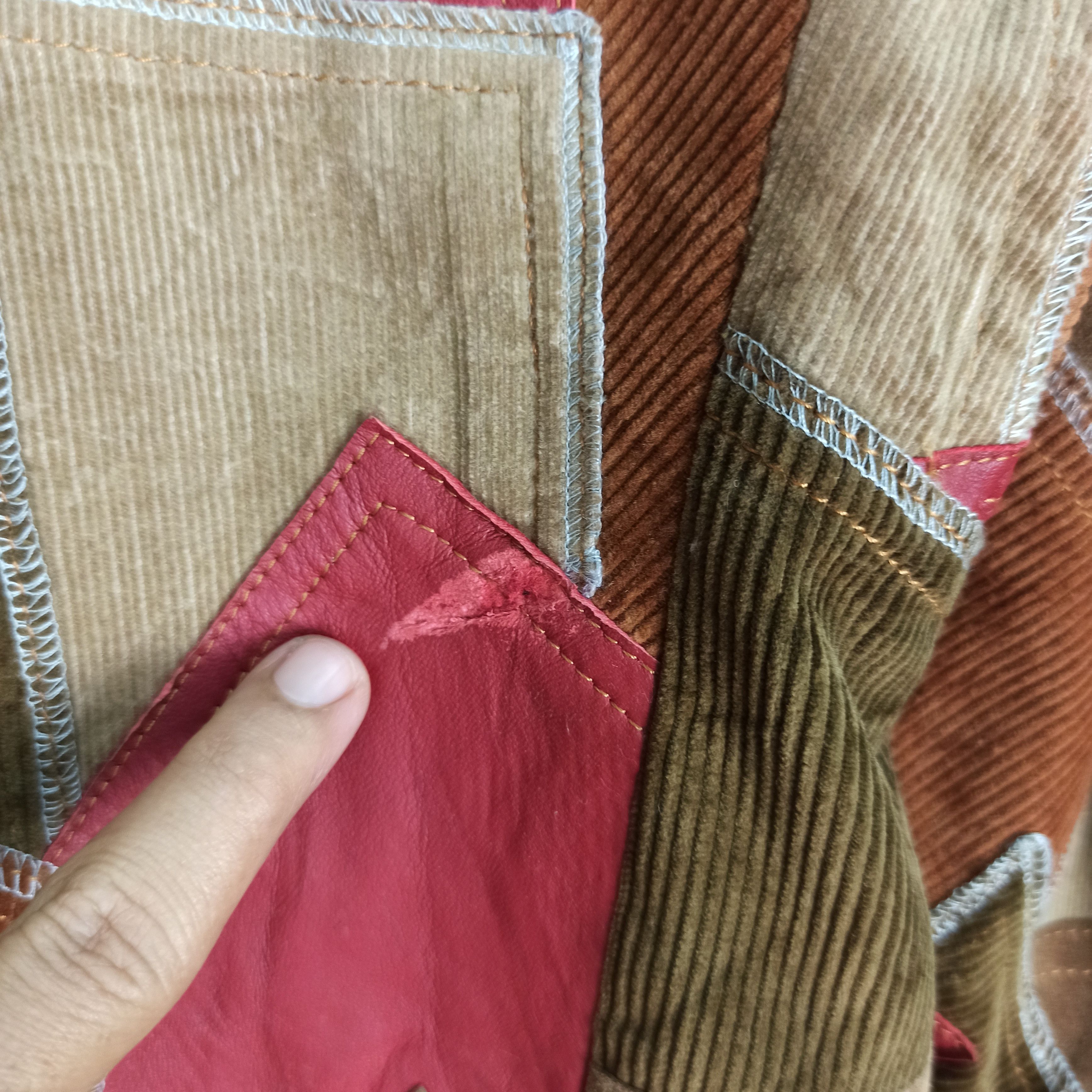 Rare Patrick Cox Wannabe Patchwork Corduroy Leather Jacket