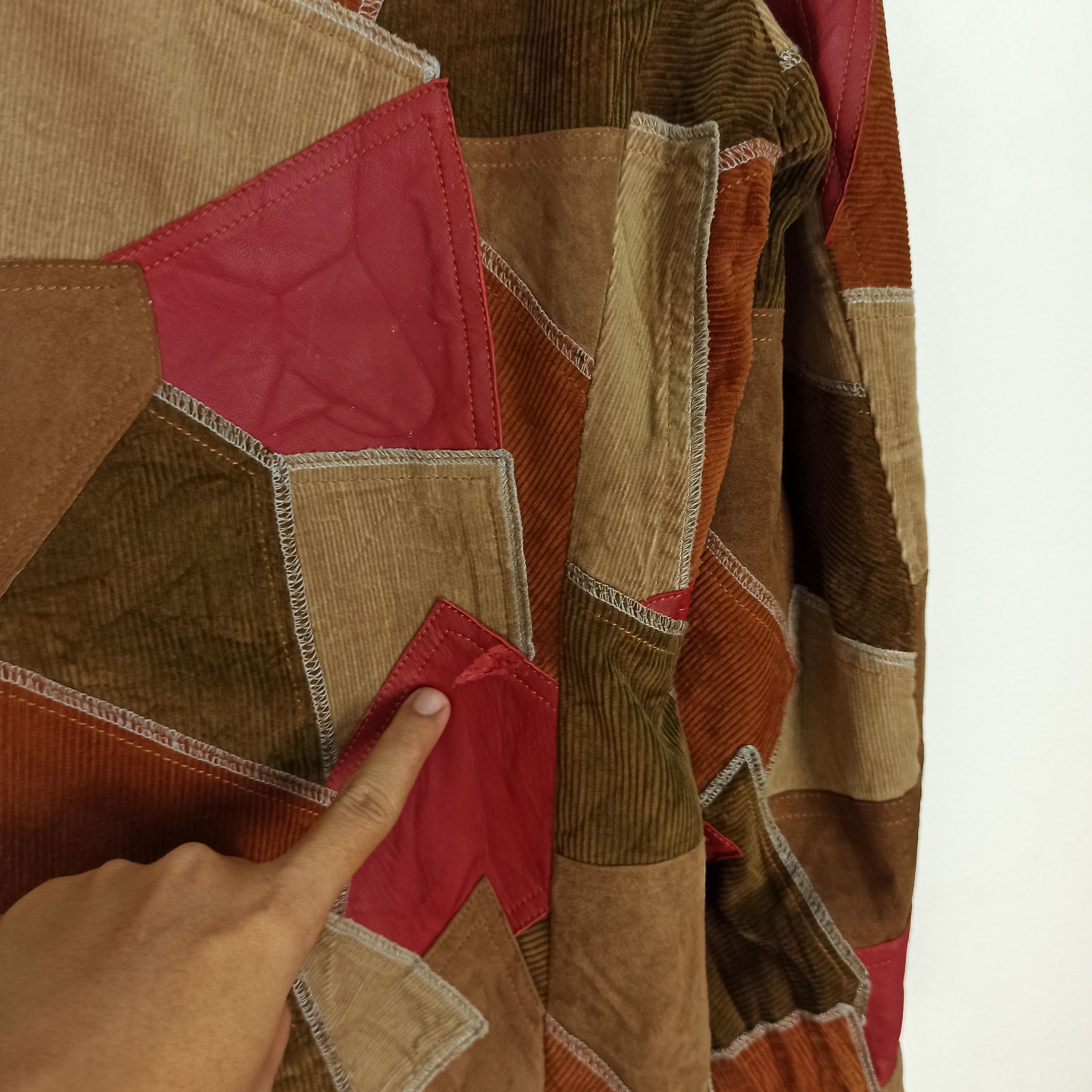 Rare Patrick Cox Wannabe Patchwork Corduroy Leather Jacket