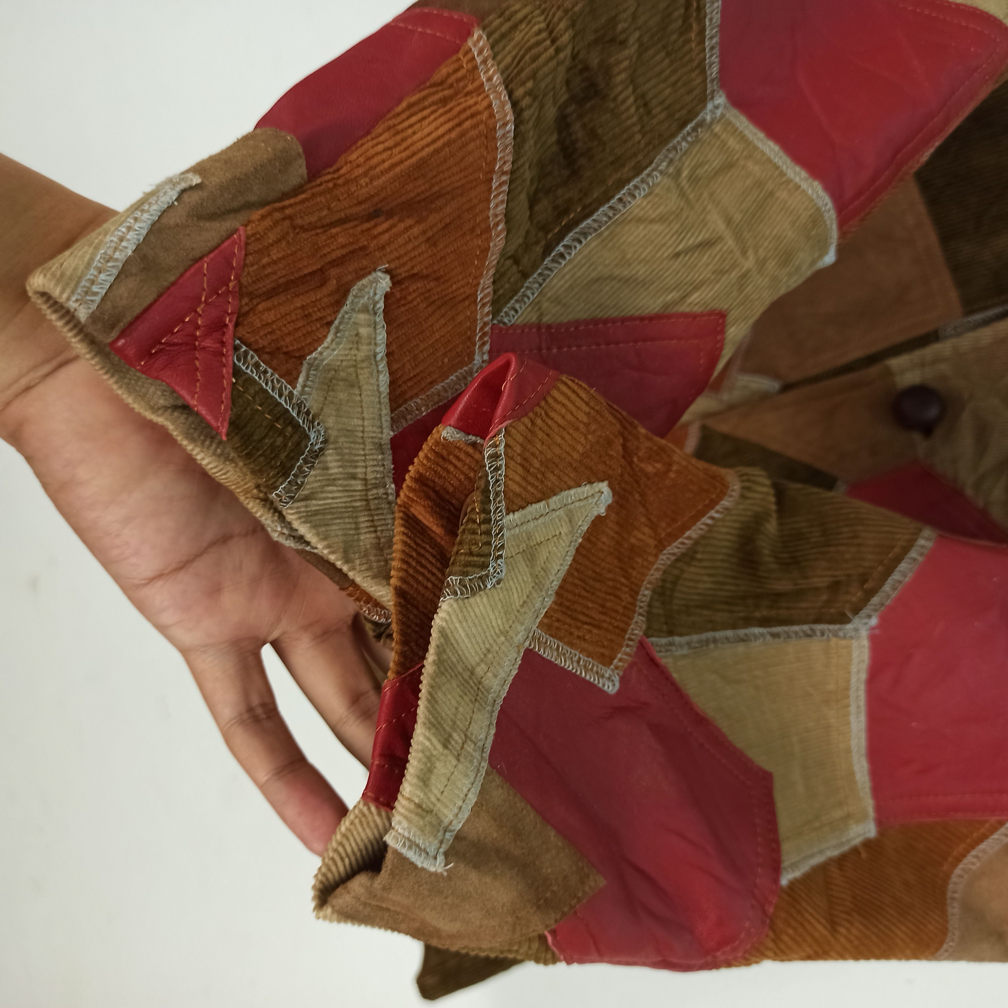 Rare Patrick Cox Wannabe Patchwork Corduroy Leather Jacket