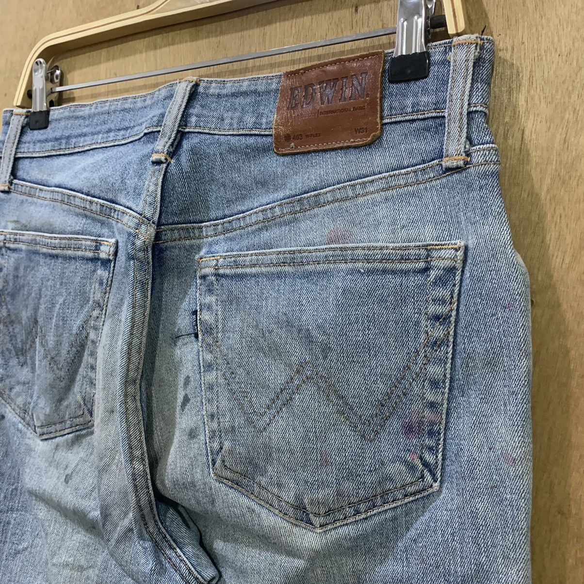Edwin × Japanese Brand EDWIN 403 Vintage 90s Paint Splatter Distressed Denim Jeans Size US 31 - 15 Thumbnail