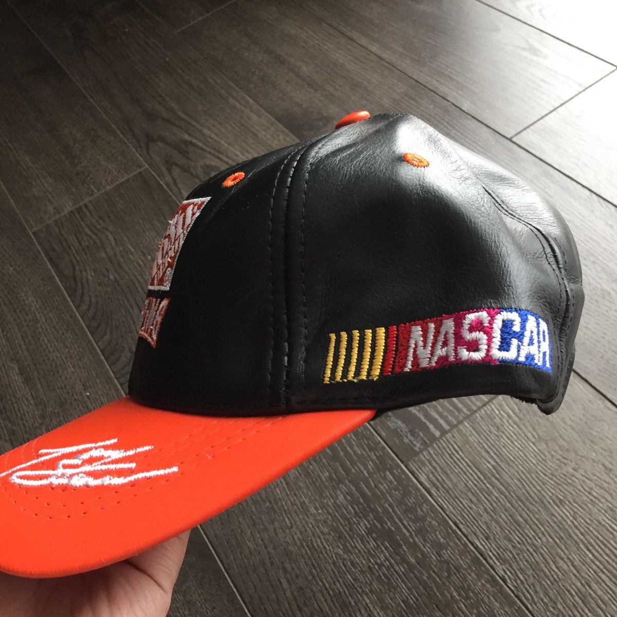 NASCAR × Vintage Vintage Tony Stewart Home Depot Leather Nascar Hat Size ONE SIZE - 3 Thumbnail