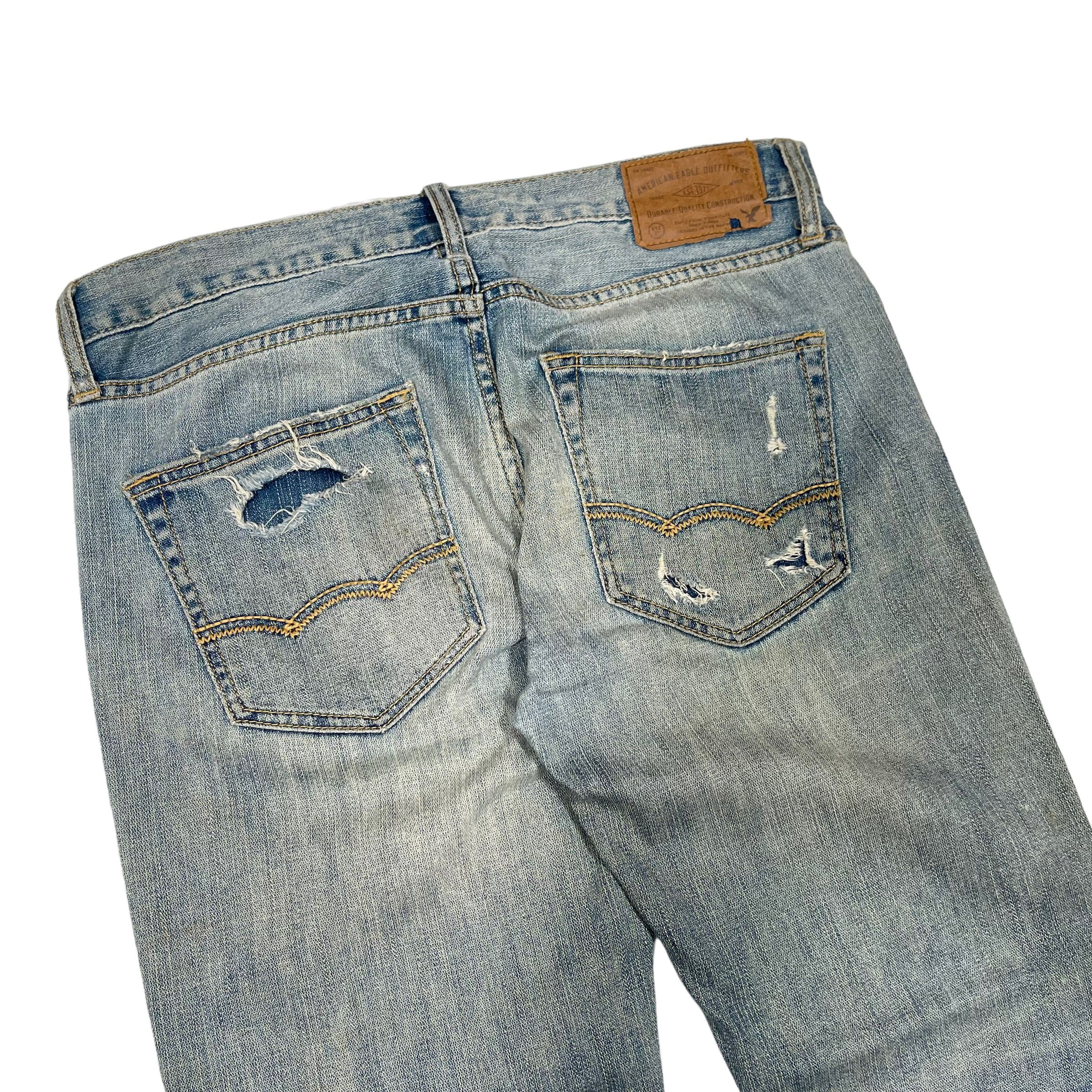If Six Was Nine Patchwork Distressed Custom Washed Denim Jeans Size US 33 - 7 Thumbnail