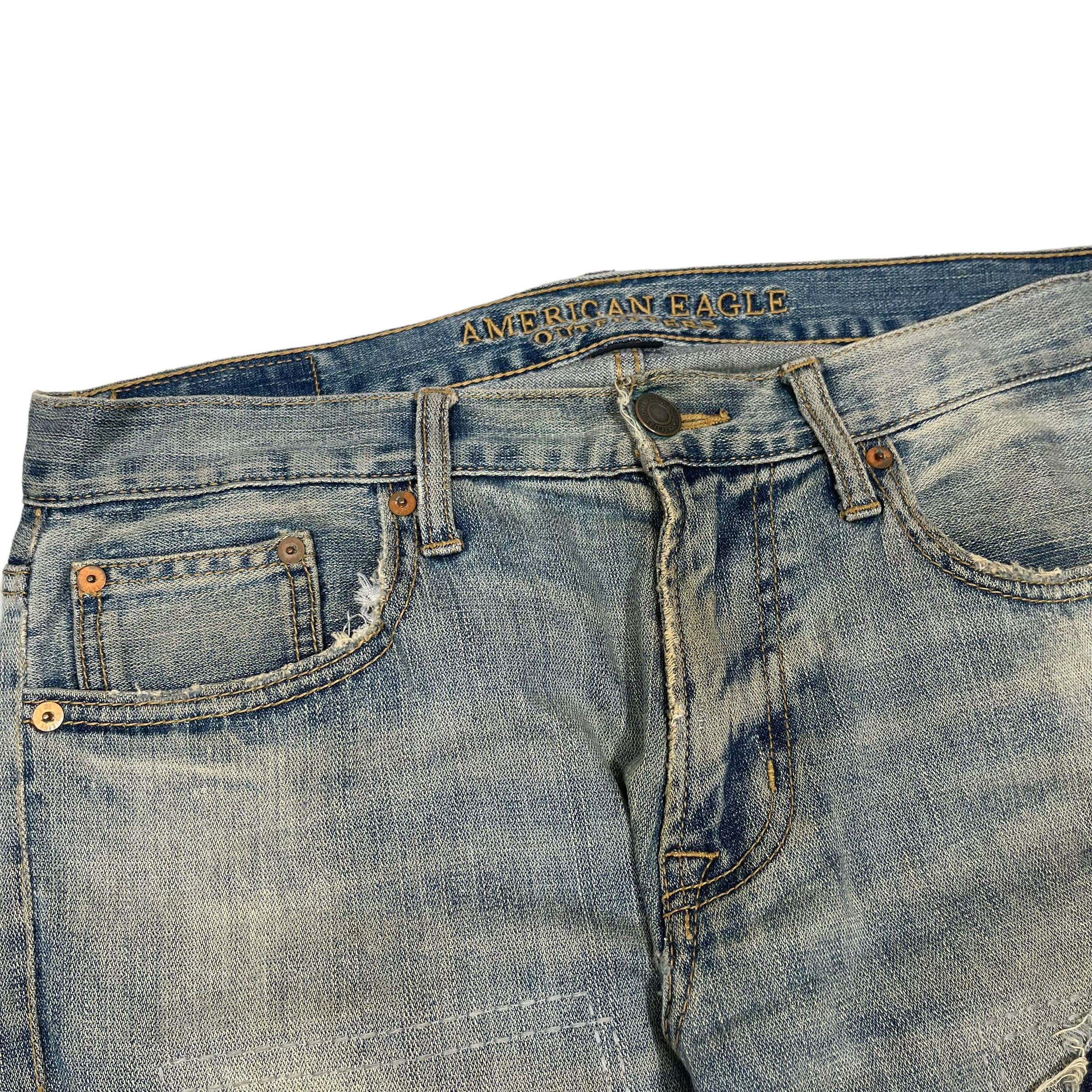 If Six Was Nine Patchwork Distressed Custom Washed Denim Jeans Size US 33 - 4 Thumbnail
