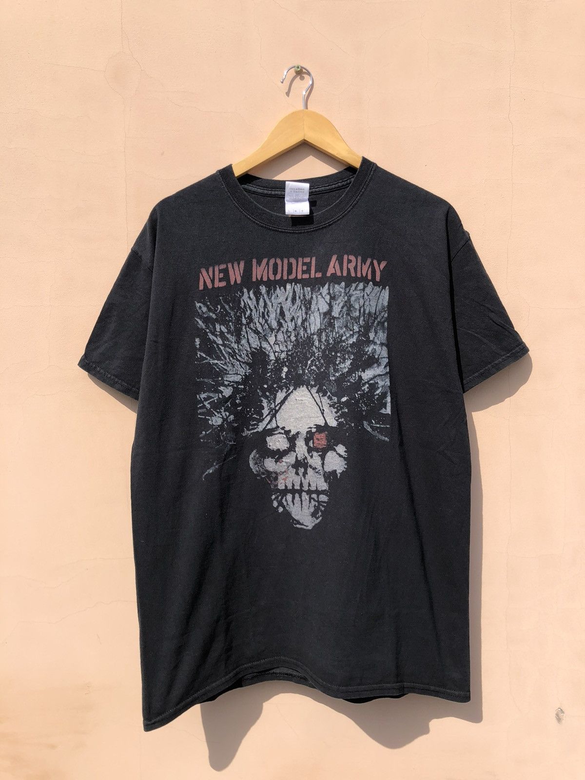 Pre-owned Band Tees X Rock T Shirt Vintage 2000s New Model Army Anger Is Stronger Than Fear Tee In Black