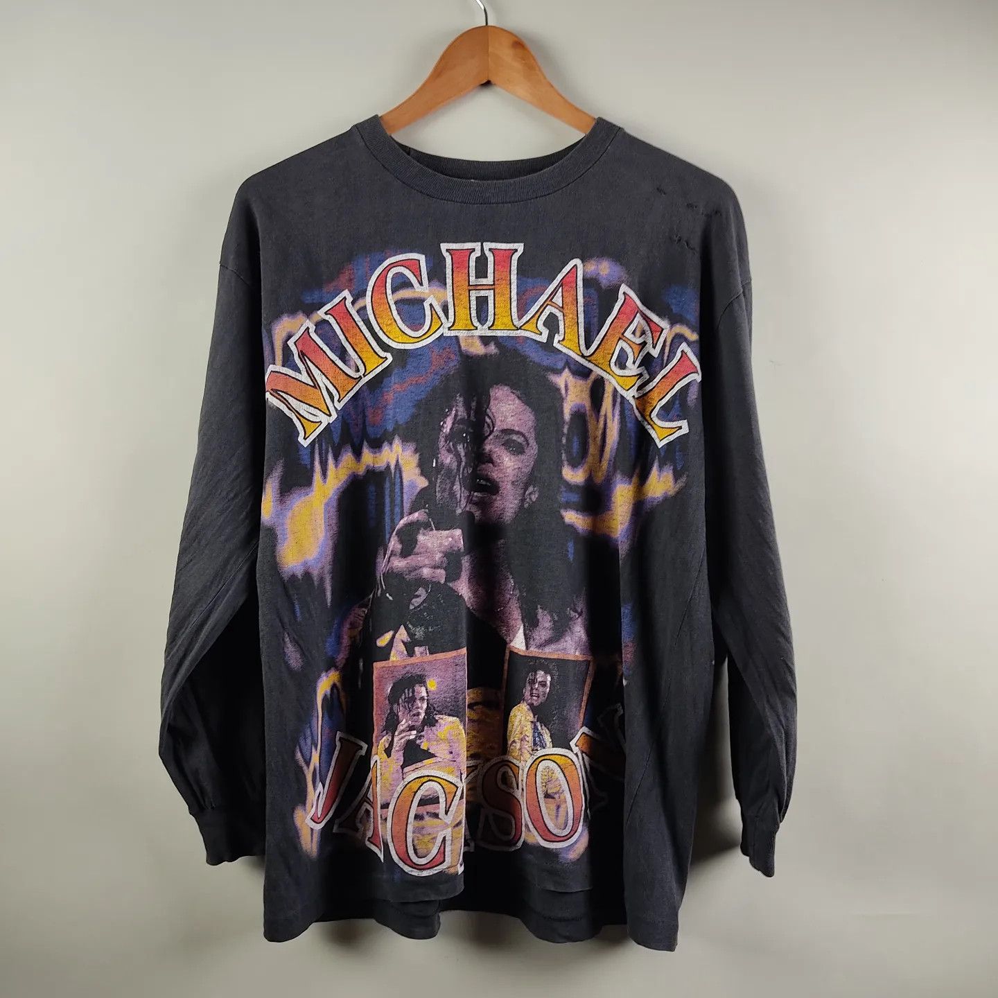 Band Tees × Michael Jackson × Vintage 90s Michael Jackson Longsleeve Size US XL / EU 56 / 4 - 9 Thumbnail