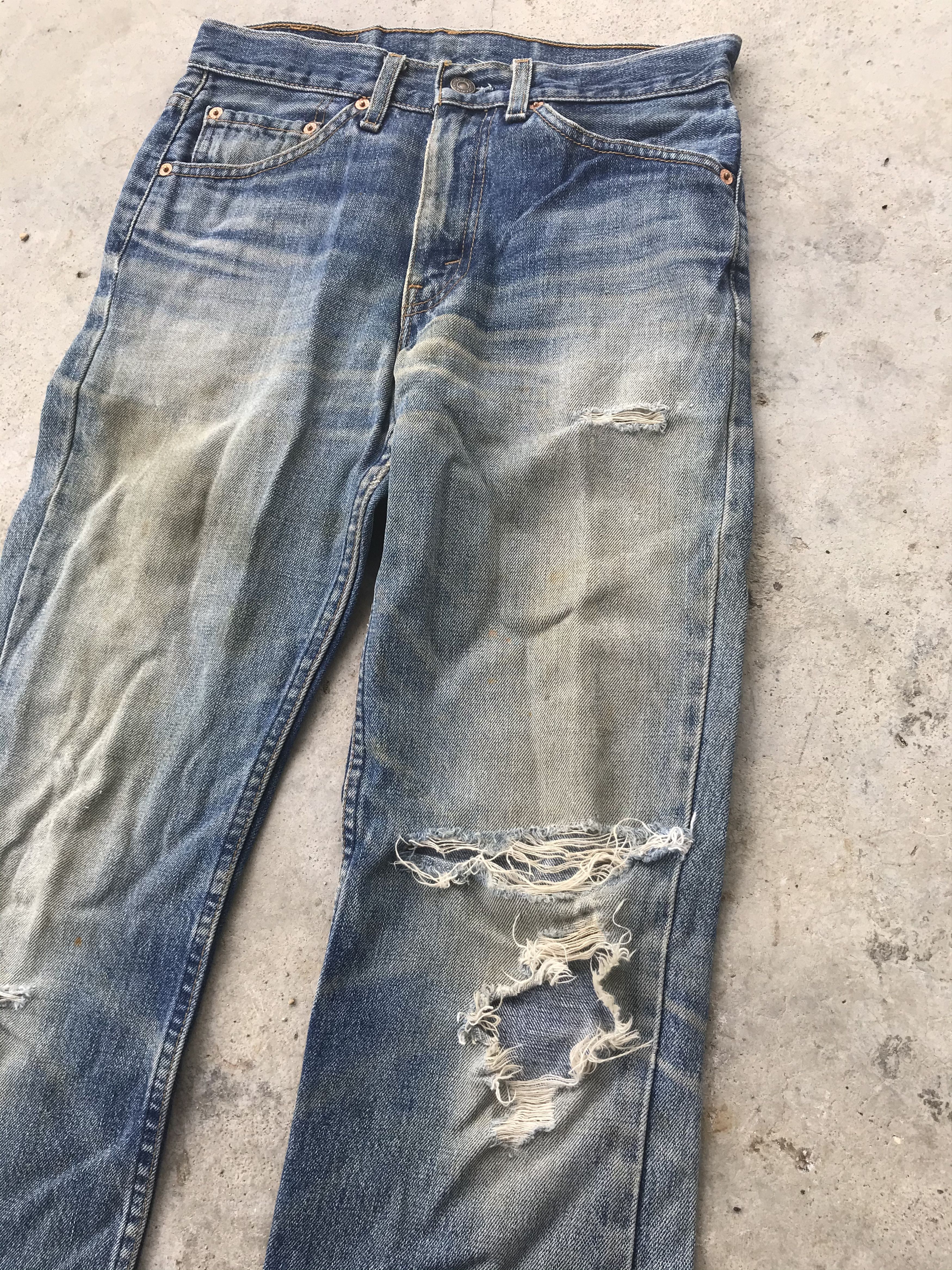 Levi's Vintage Levi's 517 rusty wash distressed denim jeans Size US 28 / EU 44 - 2 Thumbnail