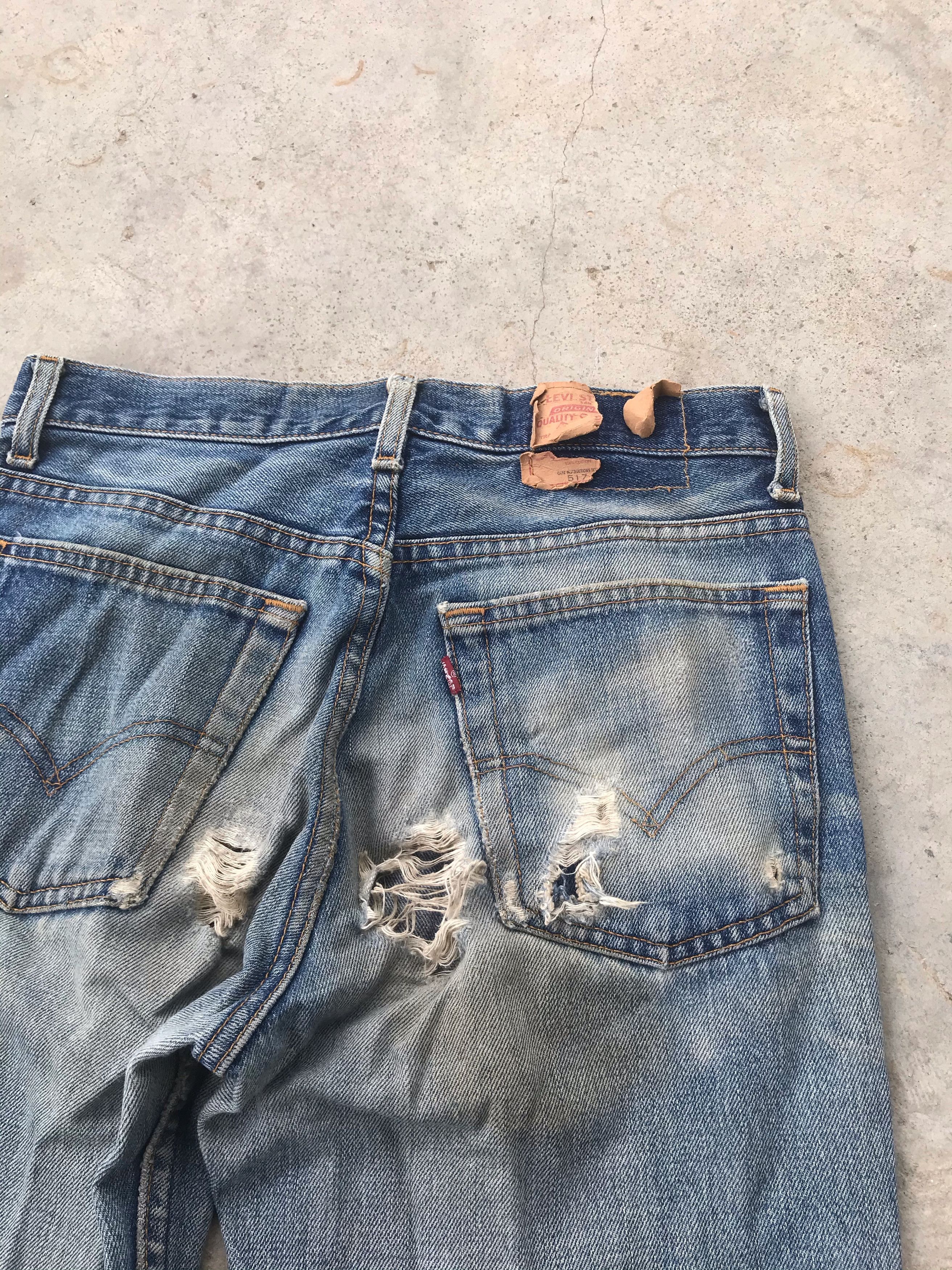 Levi's Vintage Levi's 517 rusty wash distressed denim jeans Size US 28 / EU 44 - 6 Thumbnail
