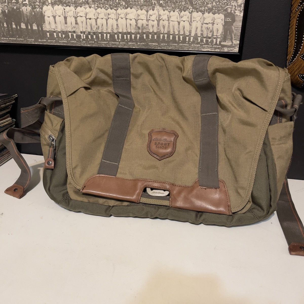 Eddie Bauer 90's Vintage Blue/Green Eddie Bauer Messenger