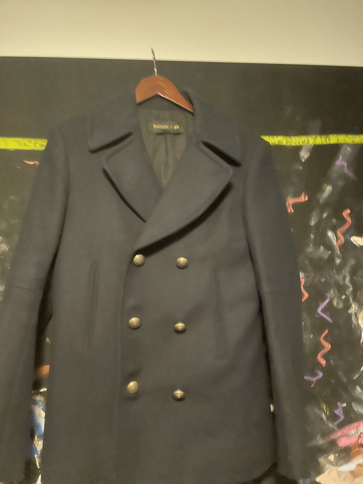 Balmain X H M Balmain x H M Men s Navy Blue Peacoat Grailed
