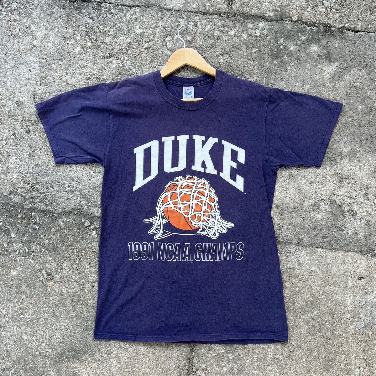 image of American College x NCAA Vintage Duke Blue Men Basketball NCAA Championship Tshirt (Size Large)