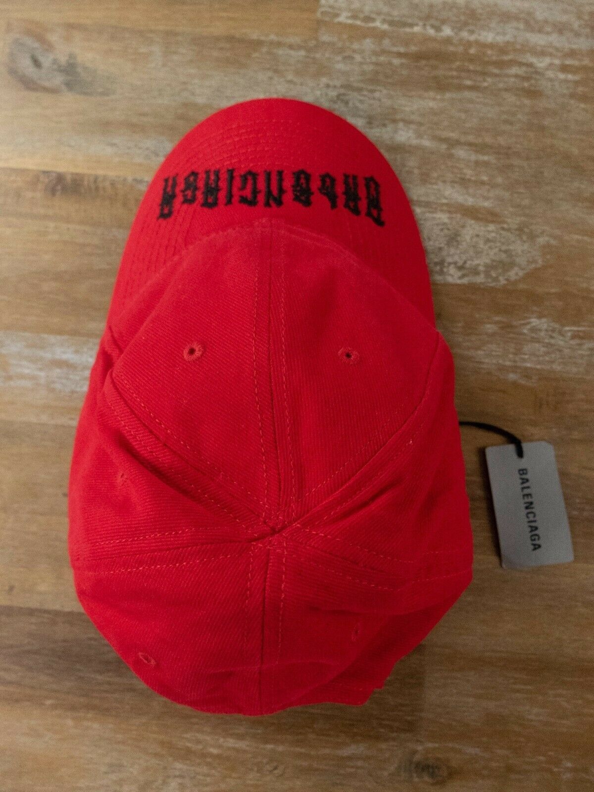 Balenciaga $495 BALENCIAGA red Tattoo Visor baseball cap hat - Large Size ONE SIZE - 4 Thumbnail