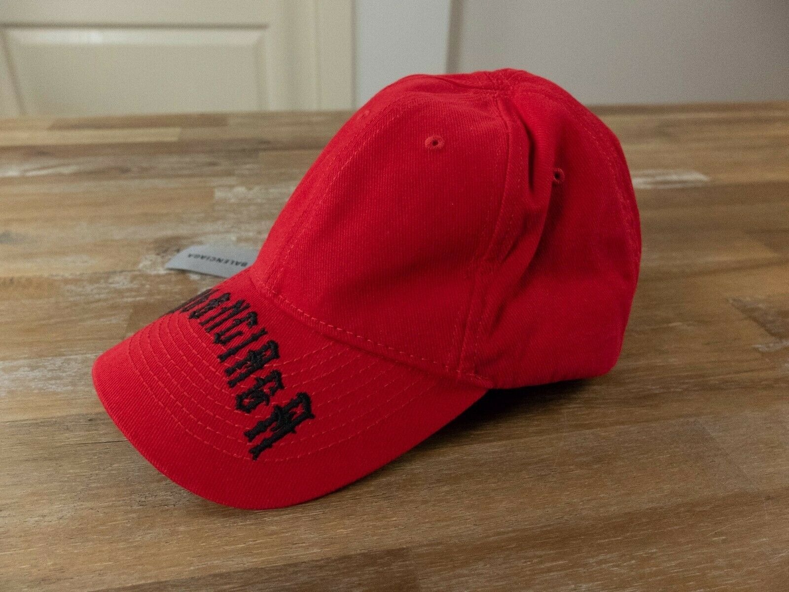 Balenciaga $495 BALENCIAGA red Tattoo Visor baseball cap hat - Large Size ONE SIZE - 1 Thumbnail