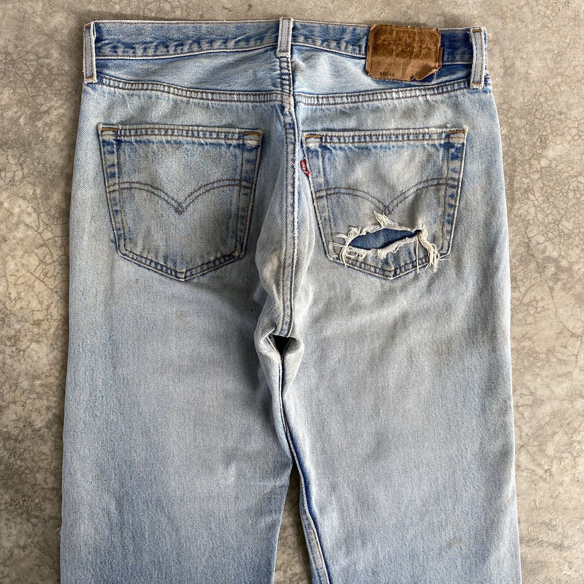 Vintage Levis 90’s 501 Boro Distressed Cropped Denim