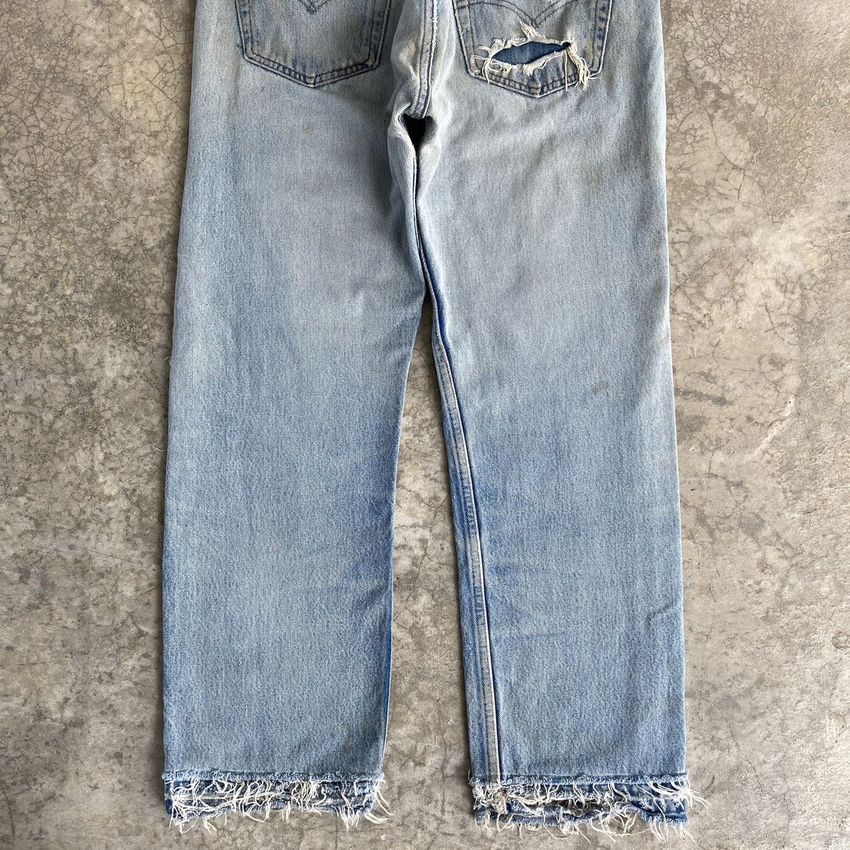 Vintage Levis 90’s 501 Boro Distressed Cropped Denim