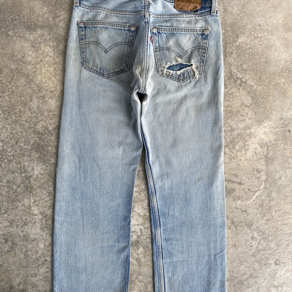 Vintage Levis 90’s 501 Boro Distressed Cropped Denim